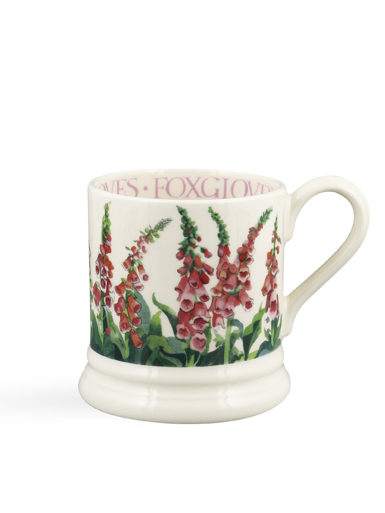 Foxgloves Stoneware Mug with Garden Illustration