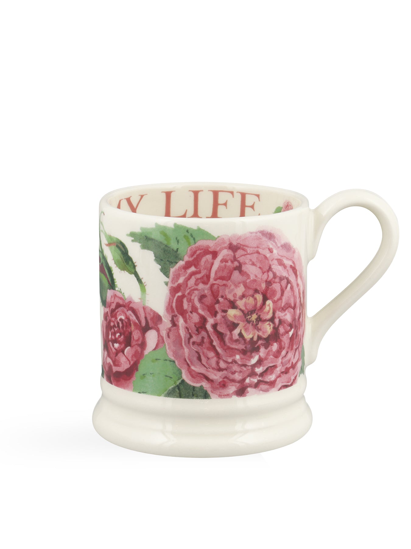 Emma’s Rose Stoneware Mug with Floral Detailing