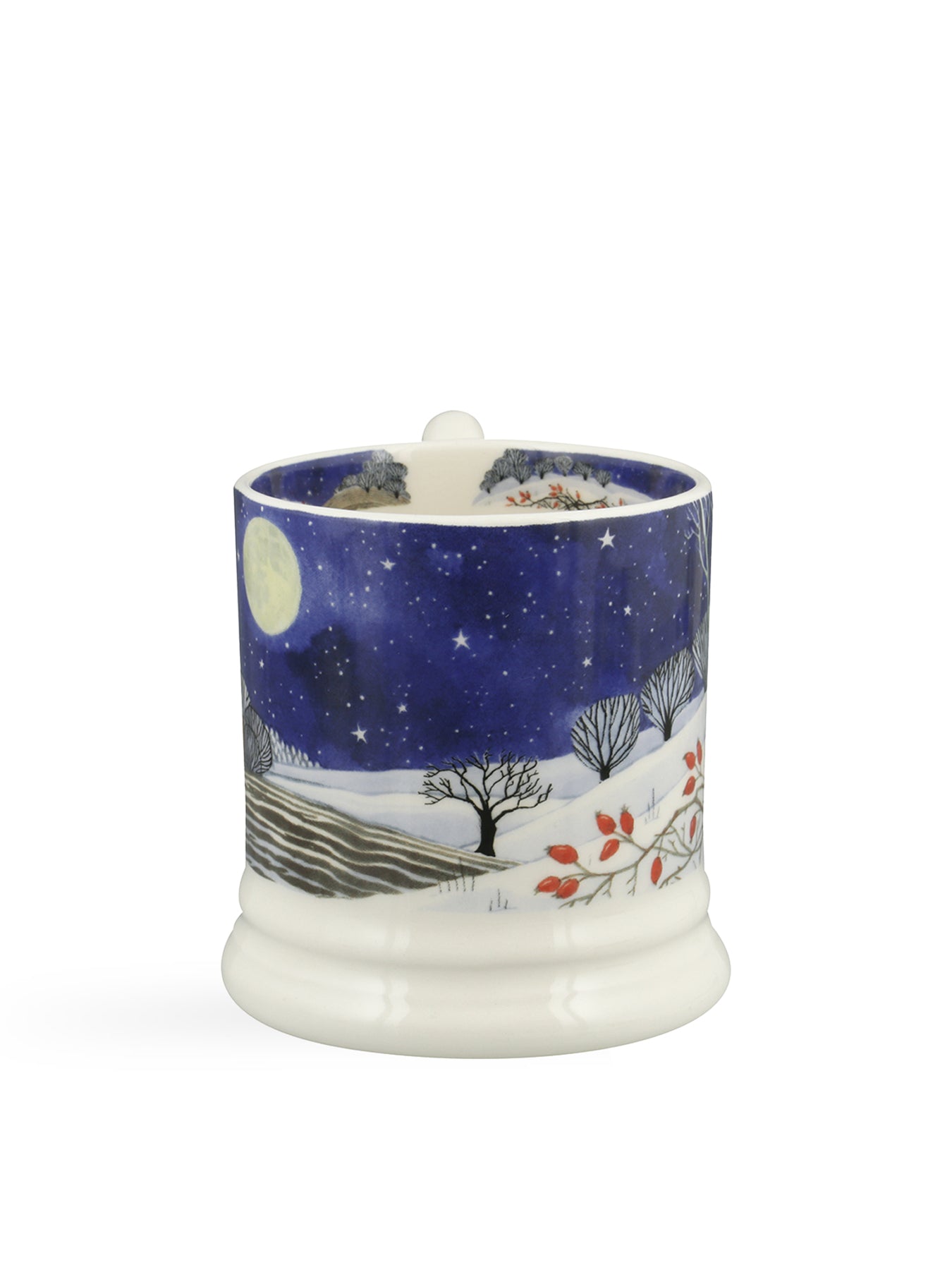 Midnight Deer Stoneware Mug with Seasonal Illustration