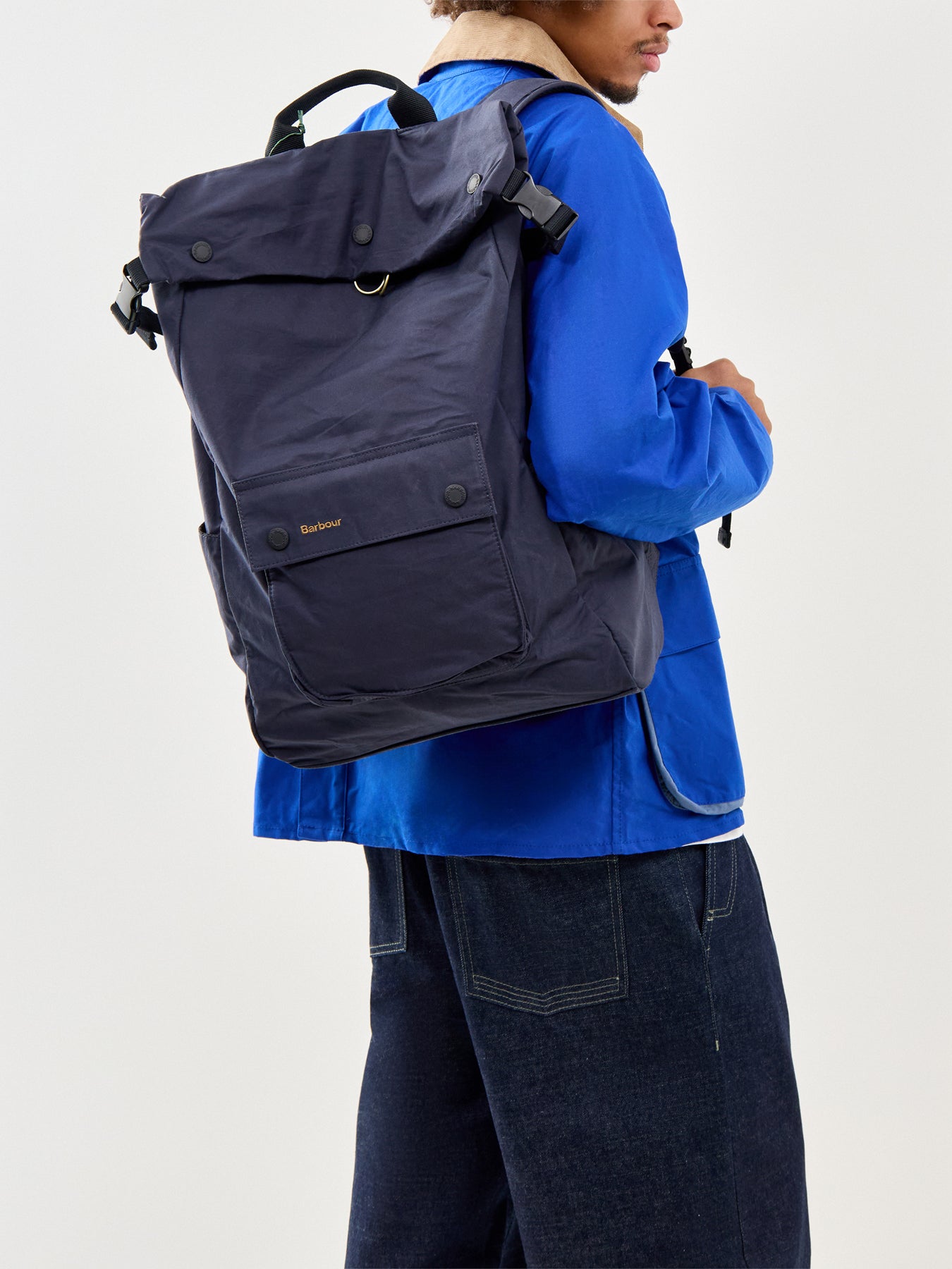 Transport Foldover Backpack Bag Navy