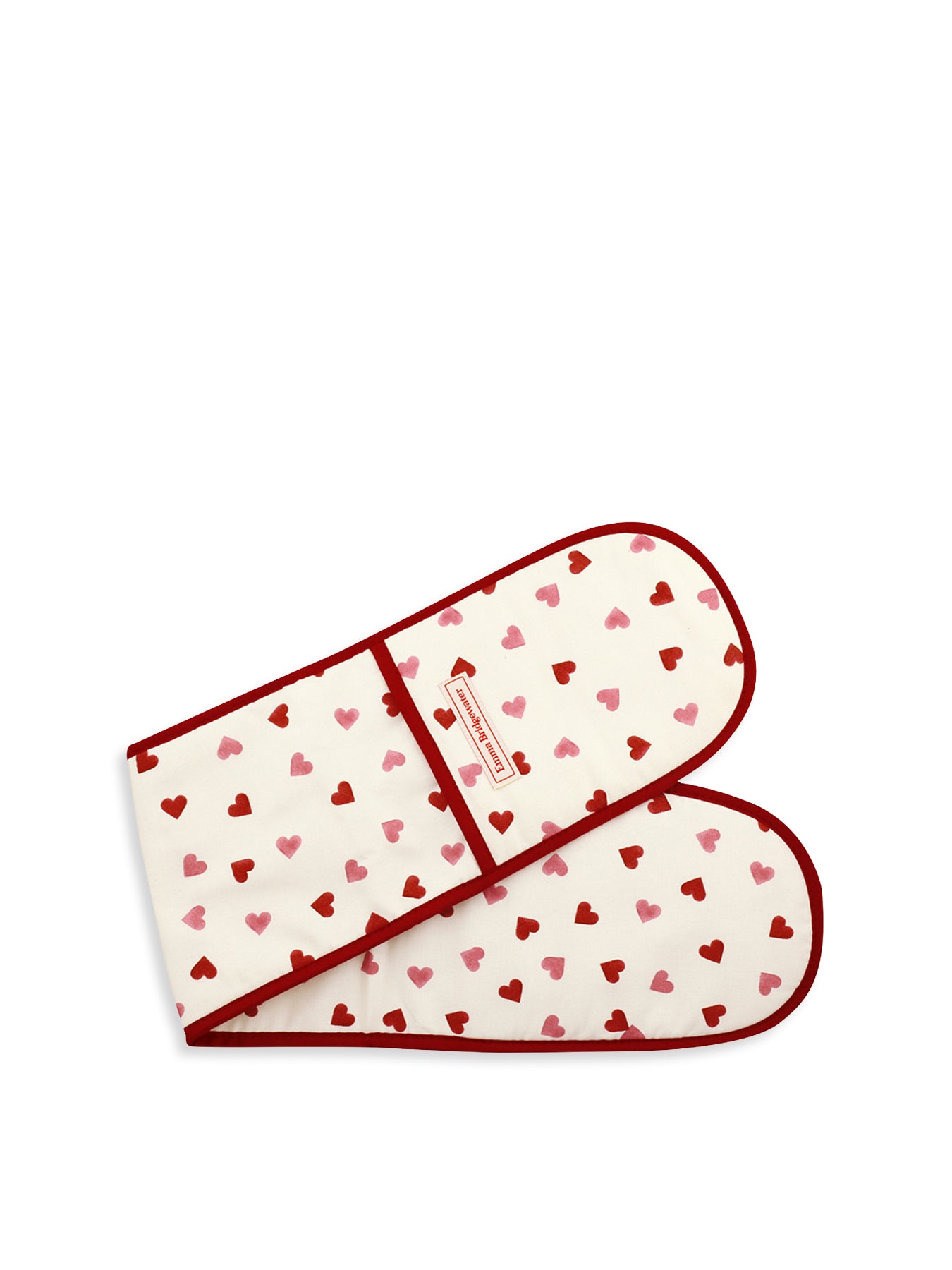 Pink Hearts Oven Glove and Tea Towel Set