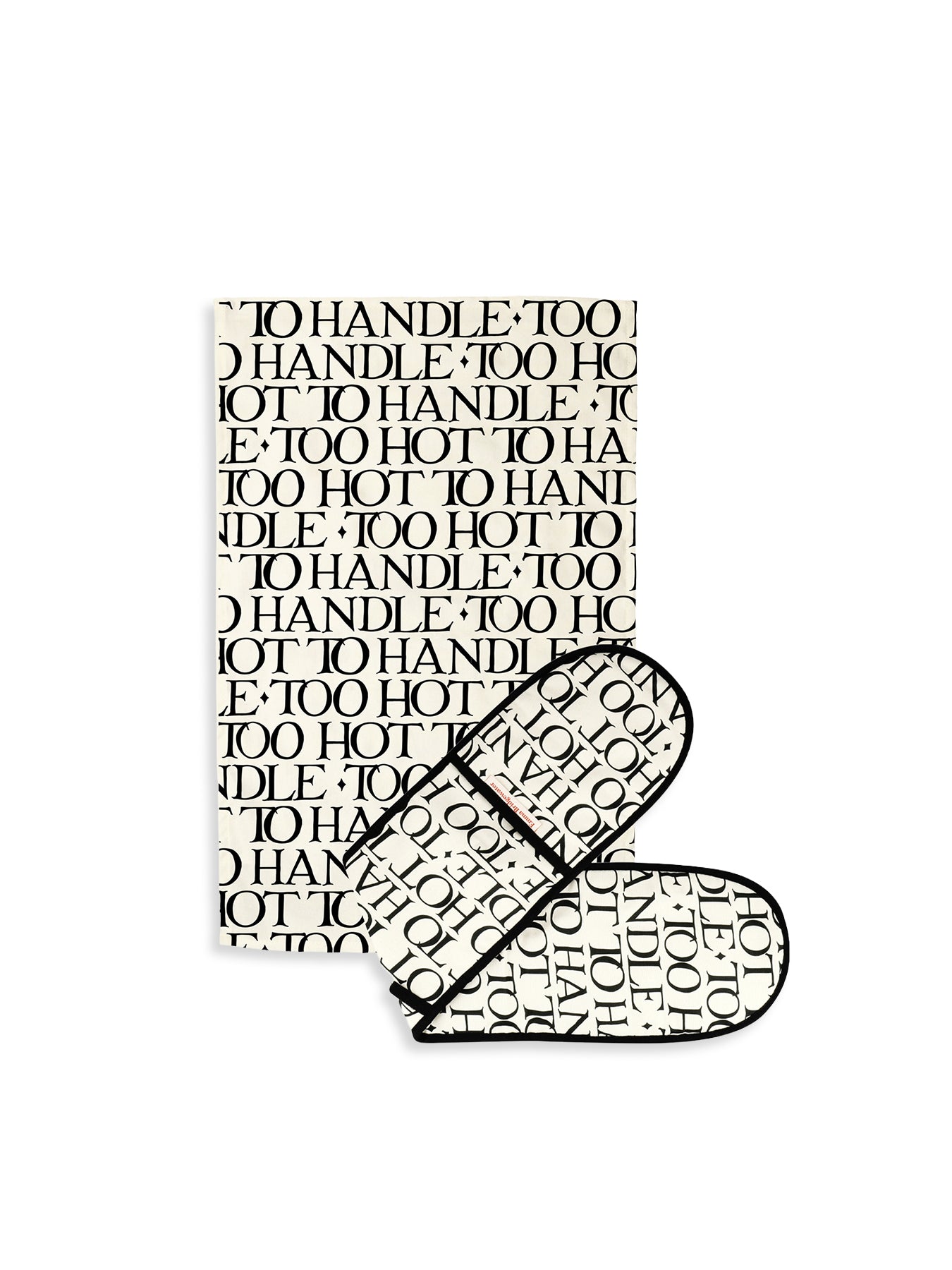 Black Toast Oven Glove and Tea Towel Set