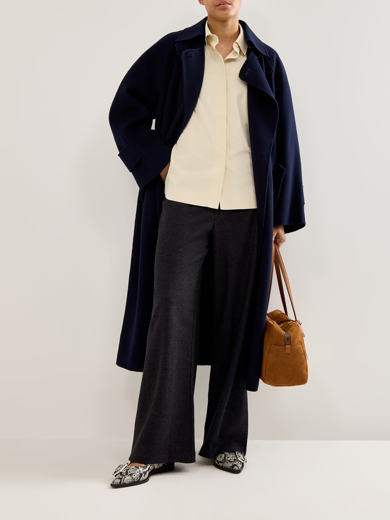 Full Length Wide Pants Charcoal