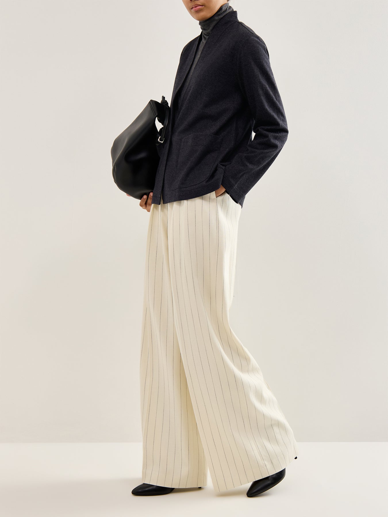 High Collar Jacket Charcoal