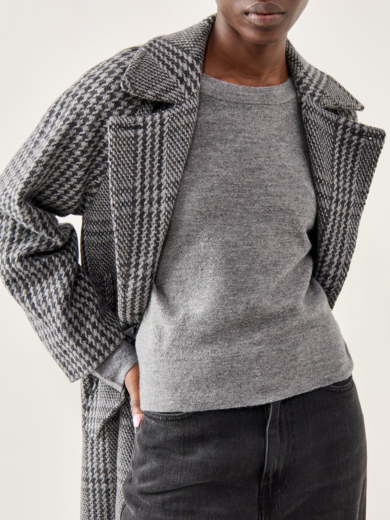 Crew Neck Wool Sweater Taupe