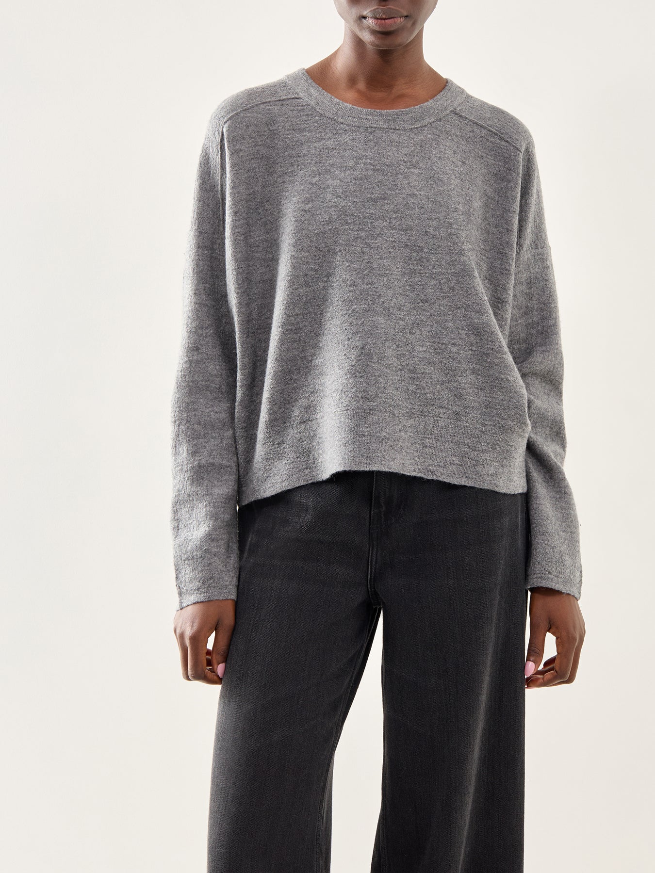 Crew Neck Wool Sweater Taupe