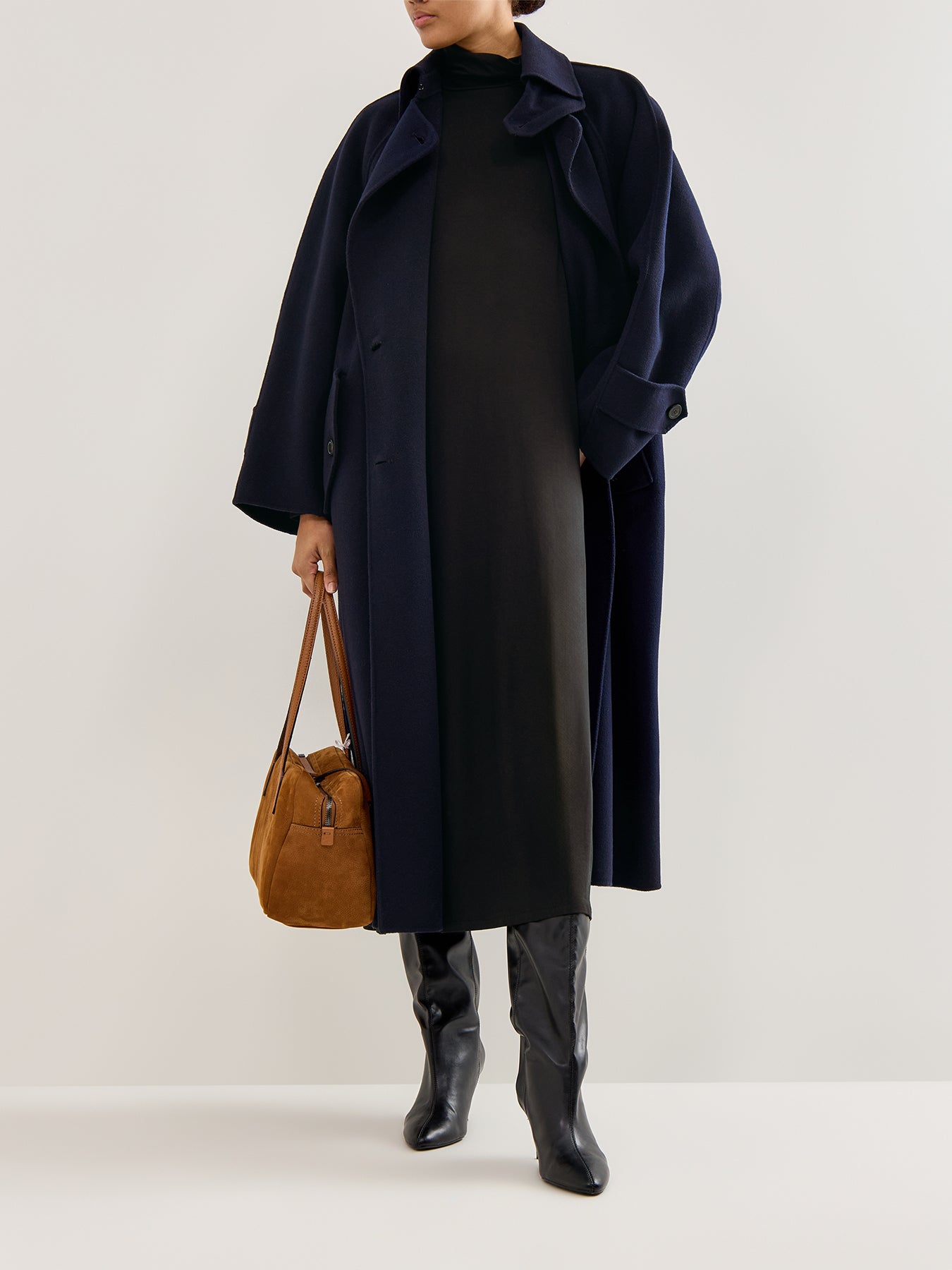 T-Neck Midi Dress Black