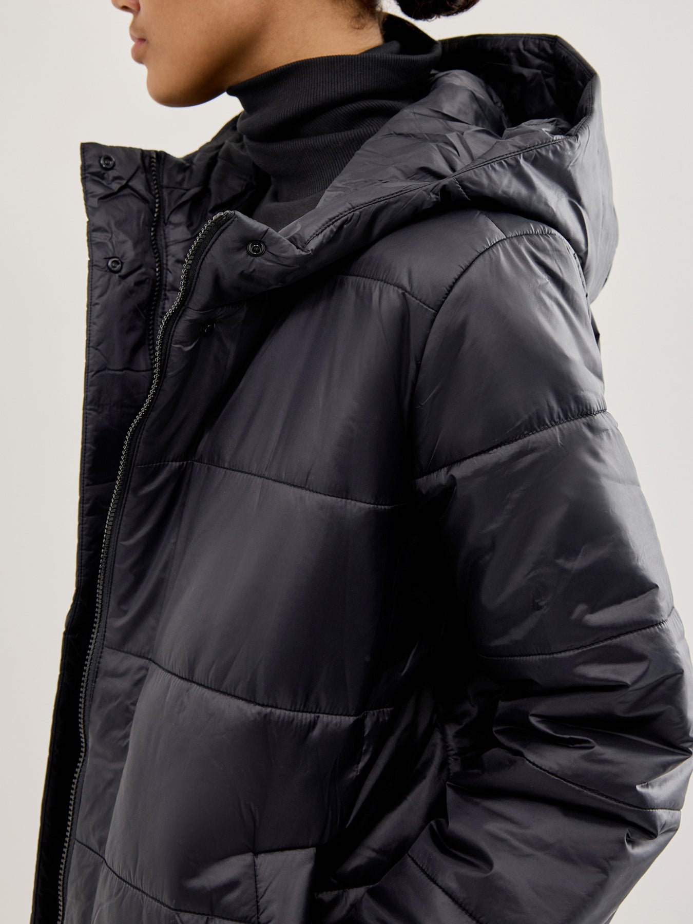 Hooded Puffer Coat Black