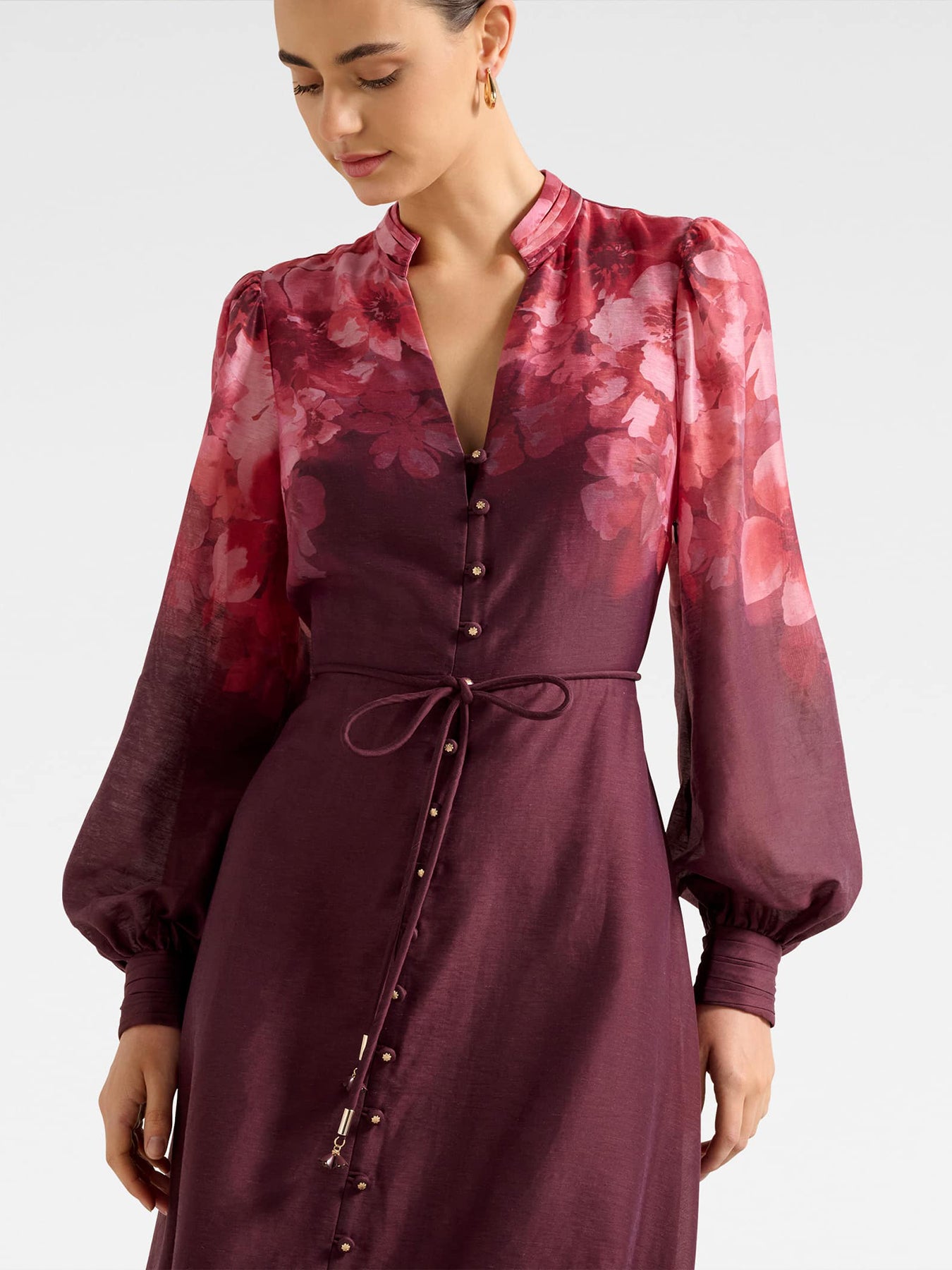 Camilla Long Sleeve Printed Midi Dress Multi