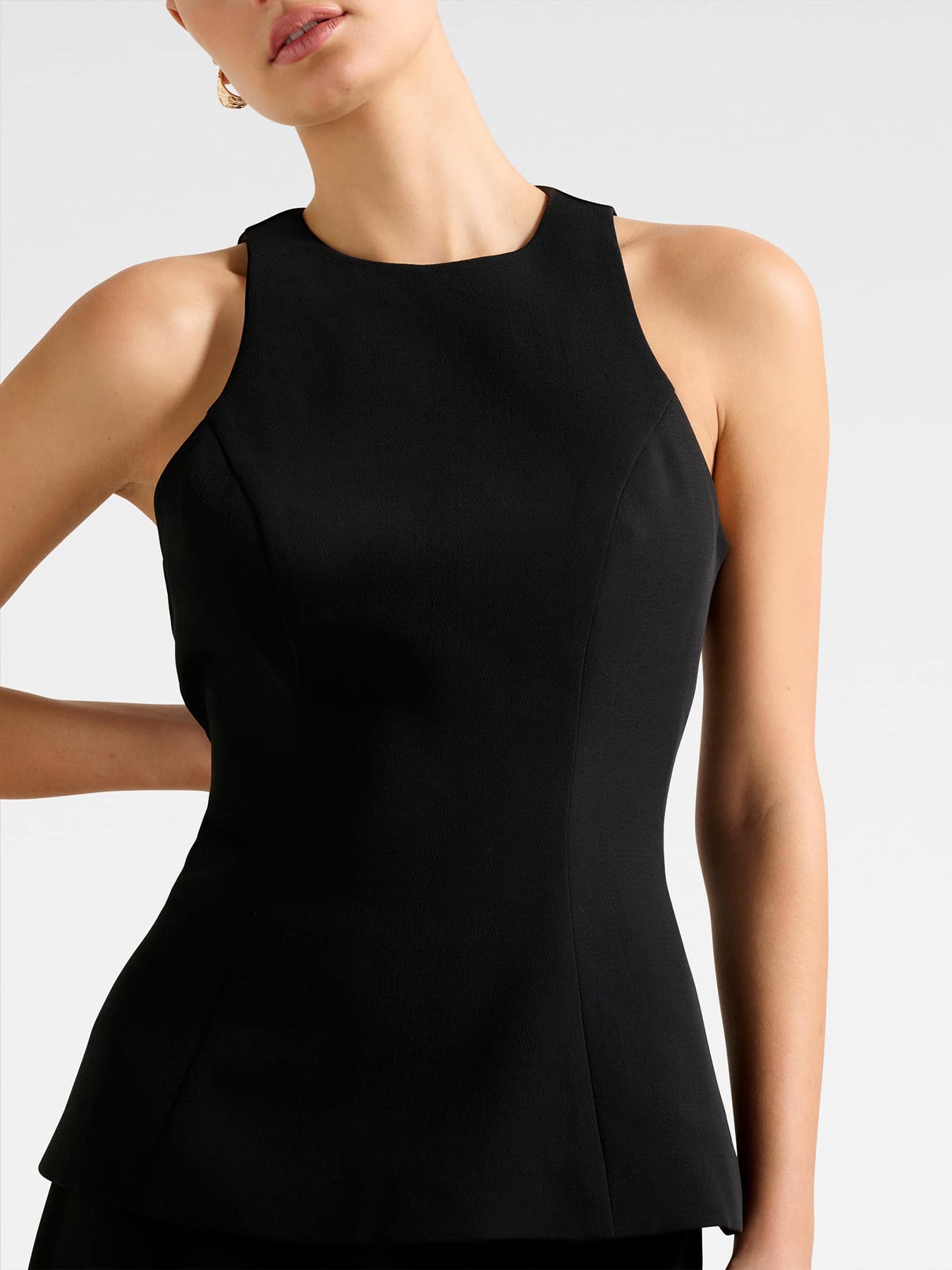 Dahlia Fit and Flare Top Black