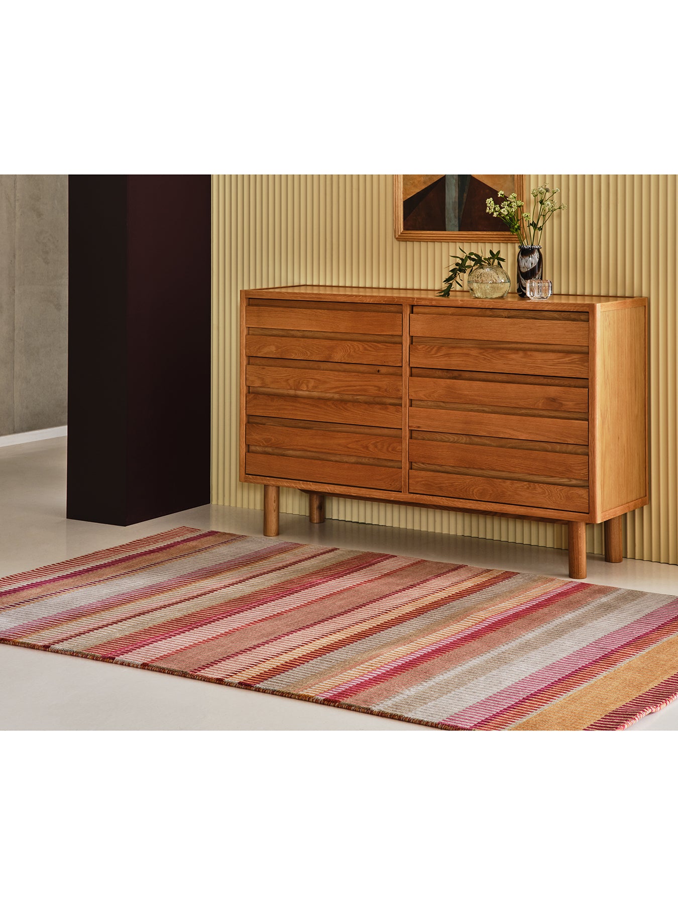 Stripes Wool Rug Natural Medium