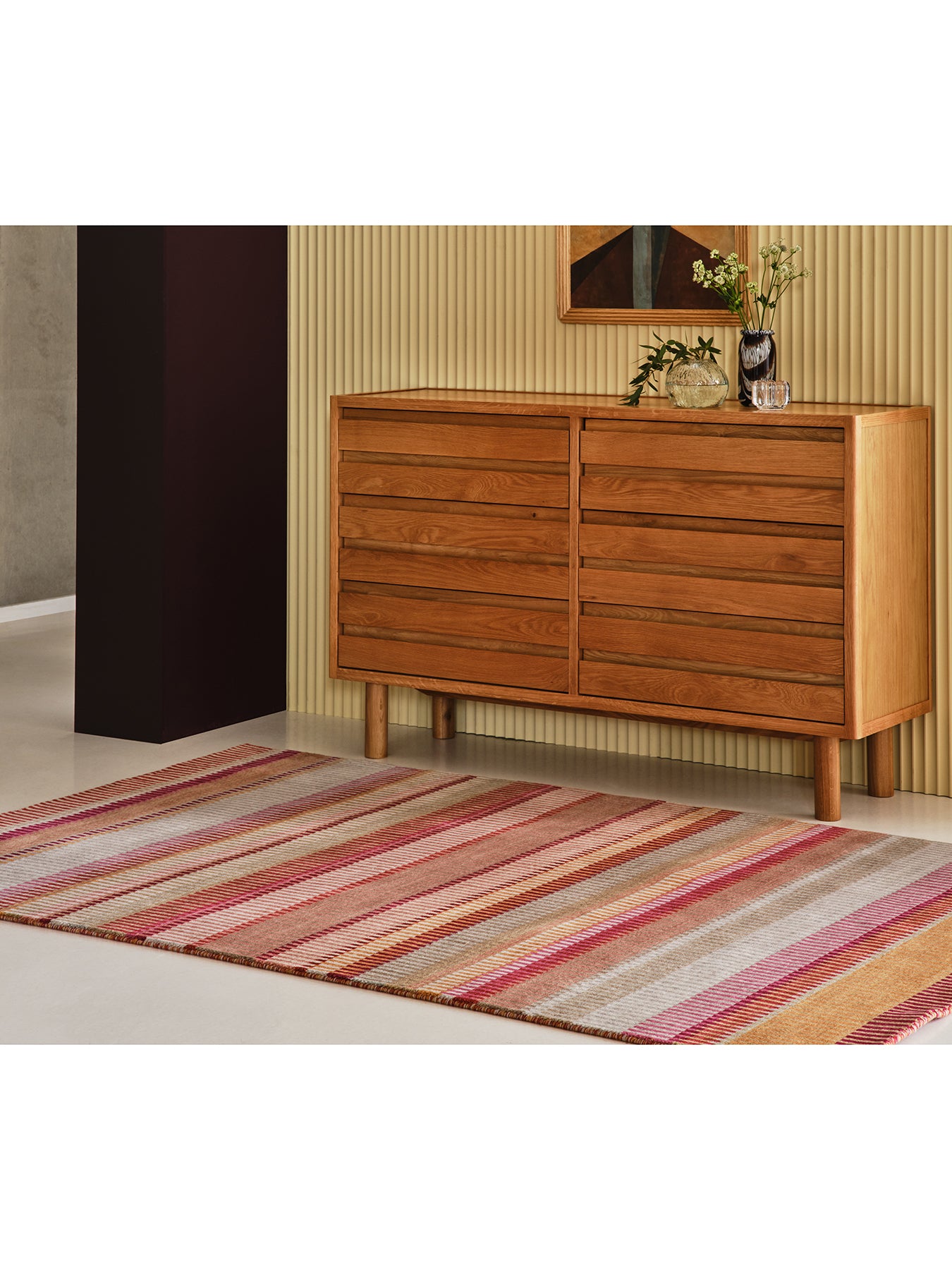 Stripes Wool Rug Grey