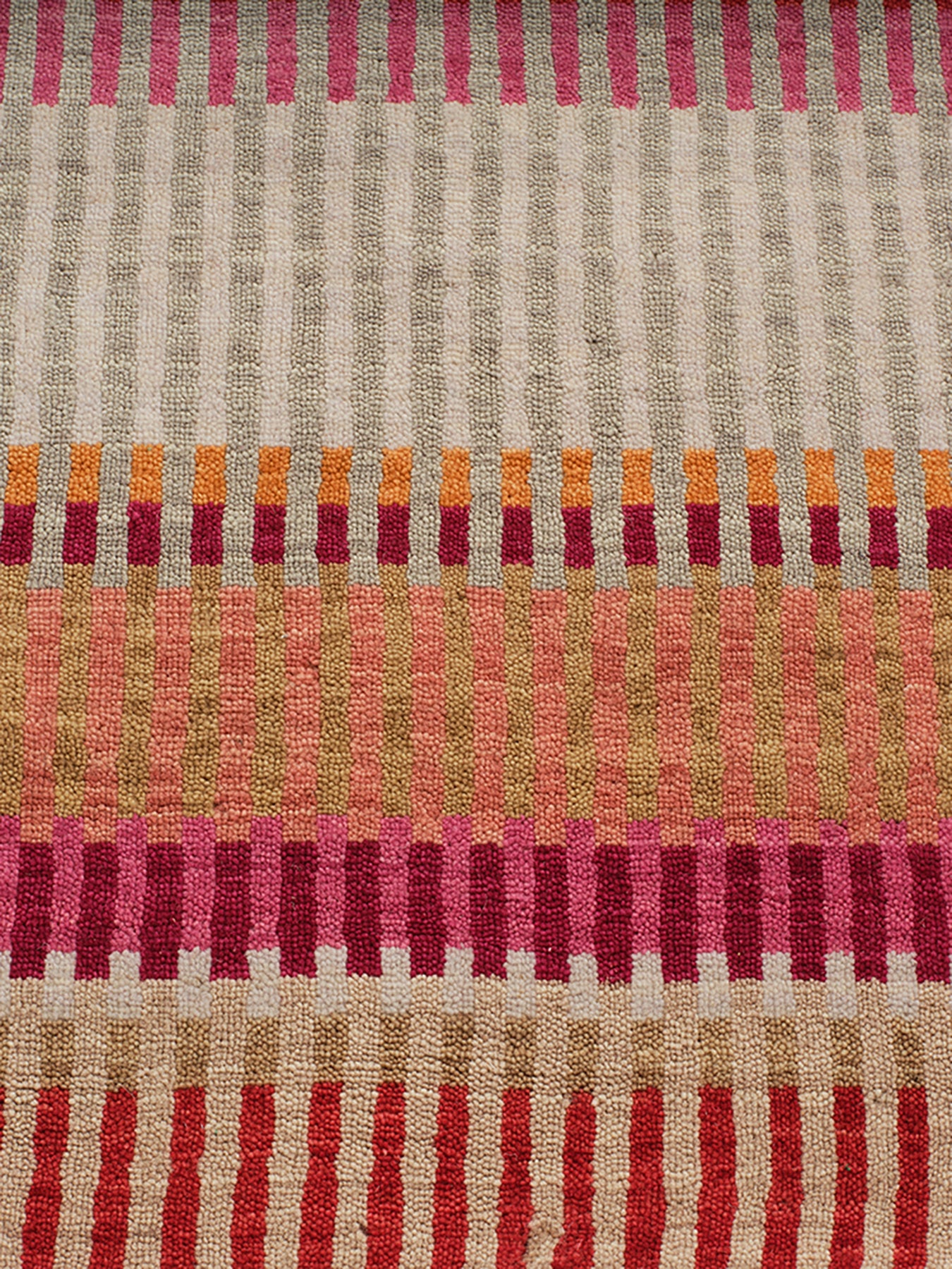 Stripes Wool Rug Grey