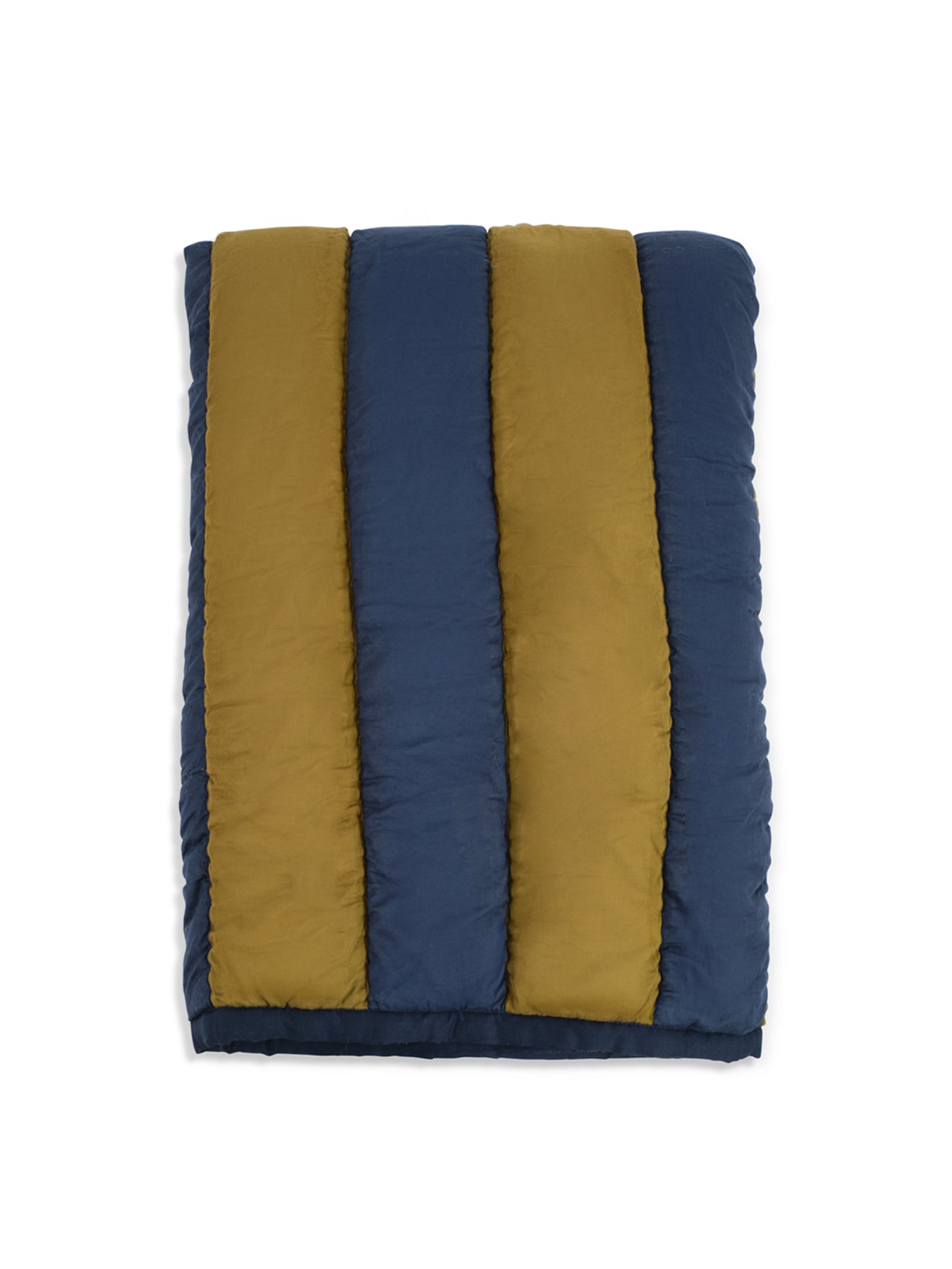 Stripe Quilt Navy Olive Large