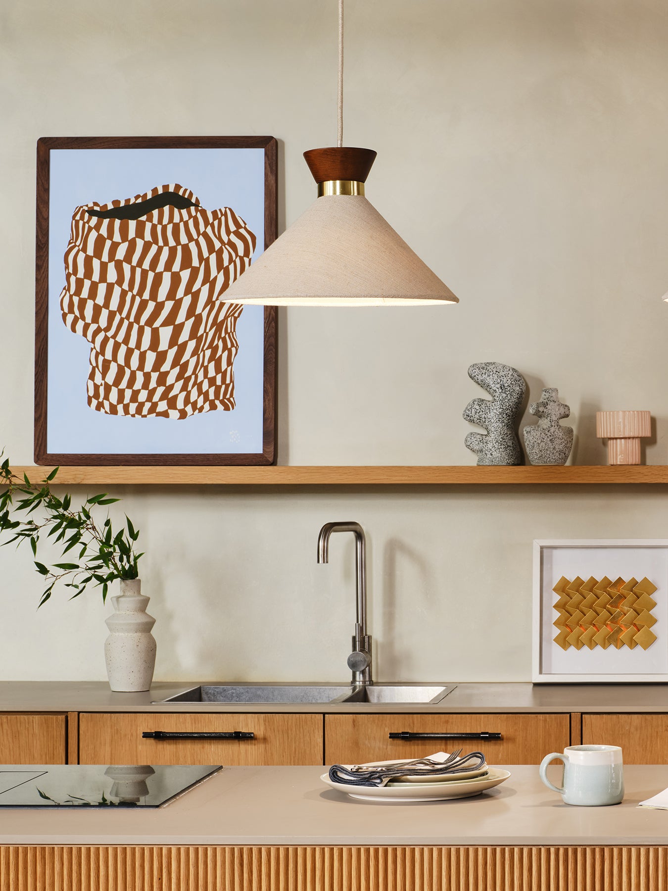 Osaka Pendant Walnut Small