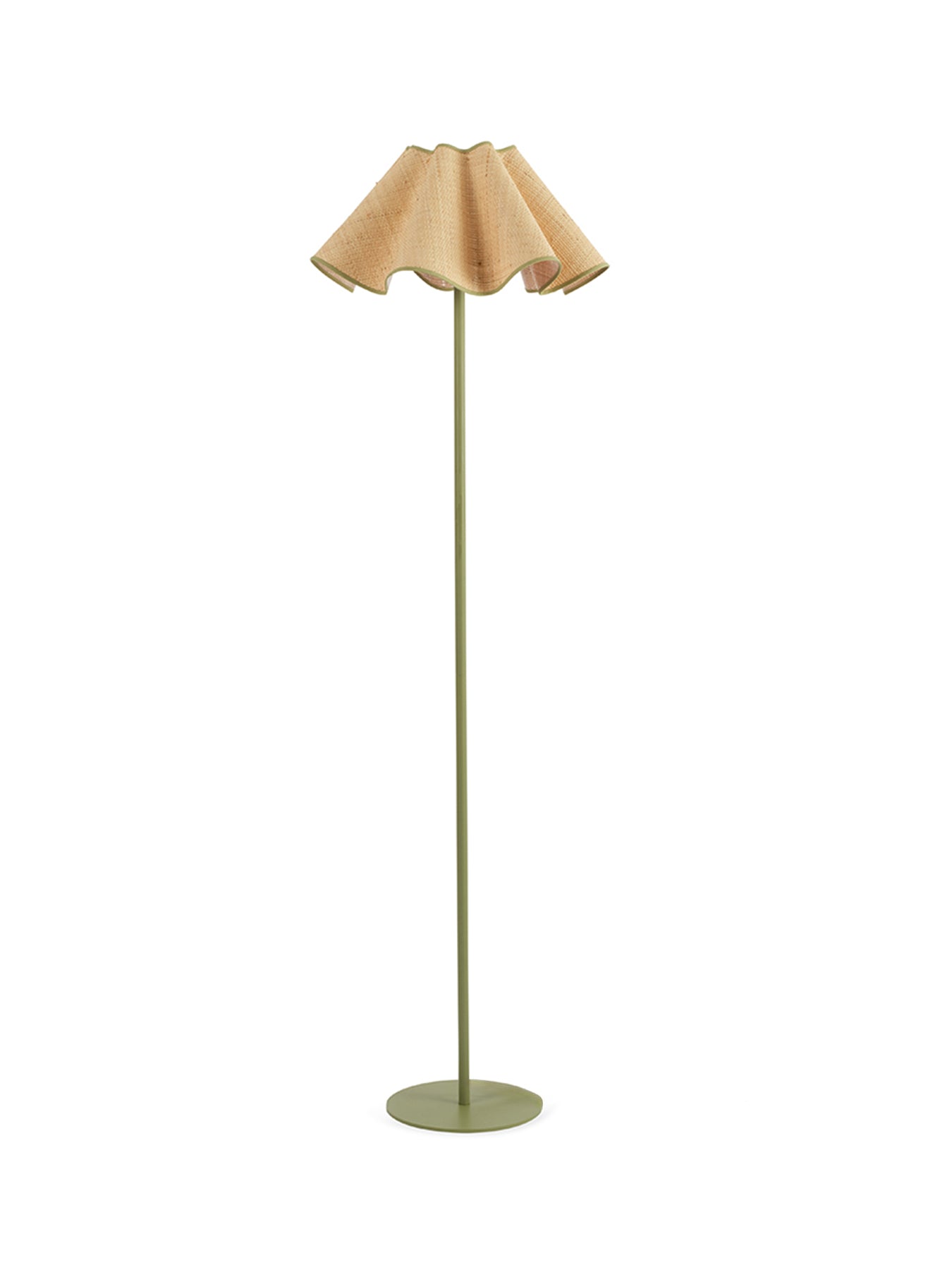 Raffia Floor Lamp Green