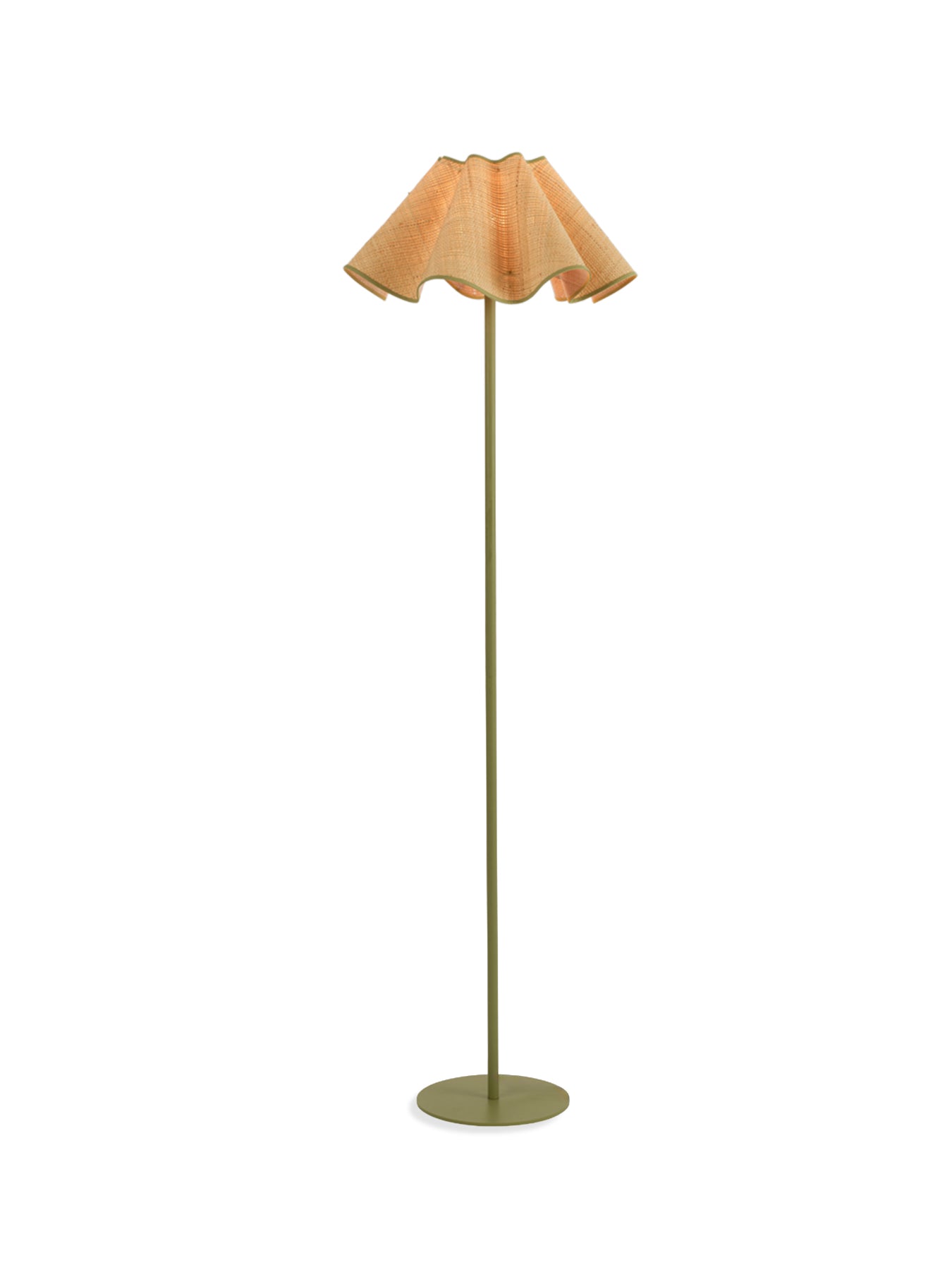 Raffia Floor Lamp Green