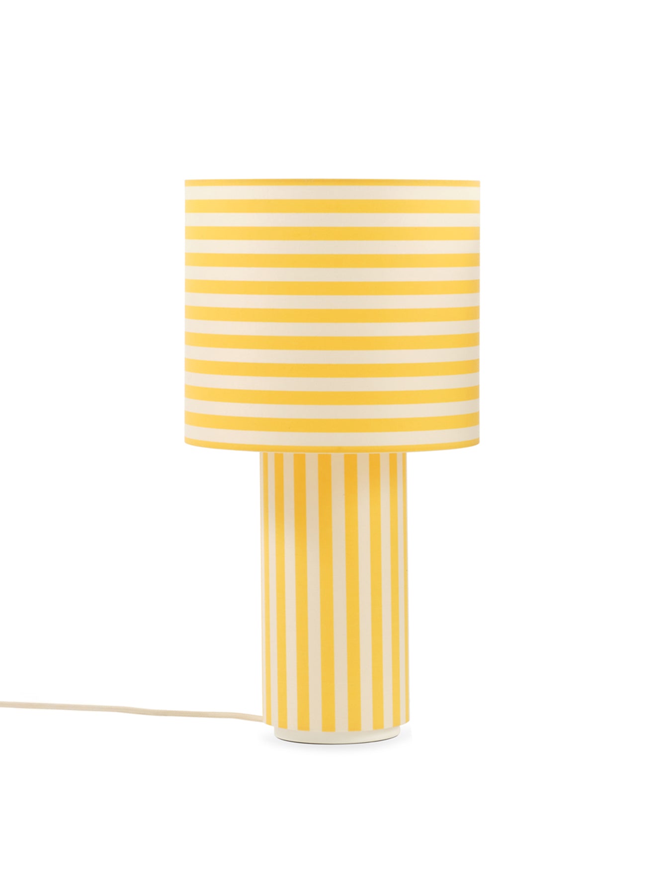 Raie Fabric Table Lamp Yellow/White