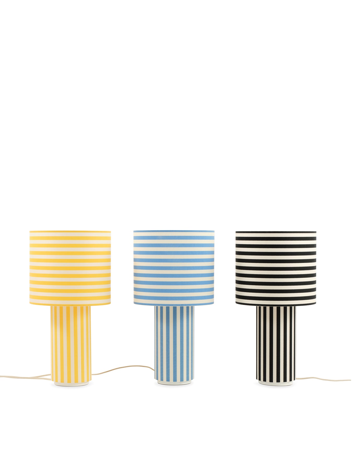 Raie Fabric Table Lamp Yellow/White