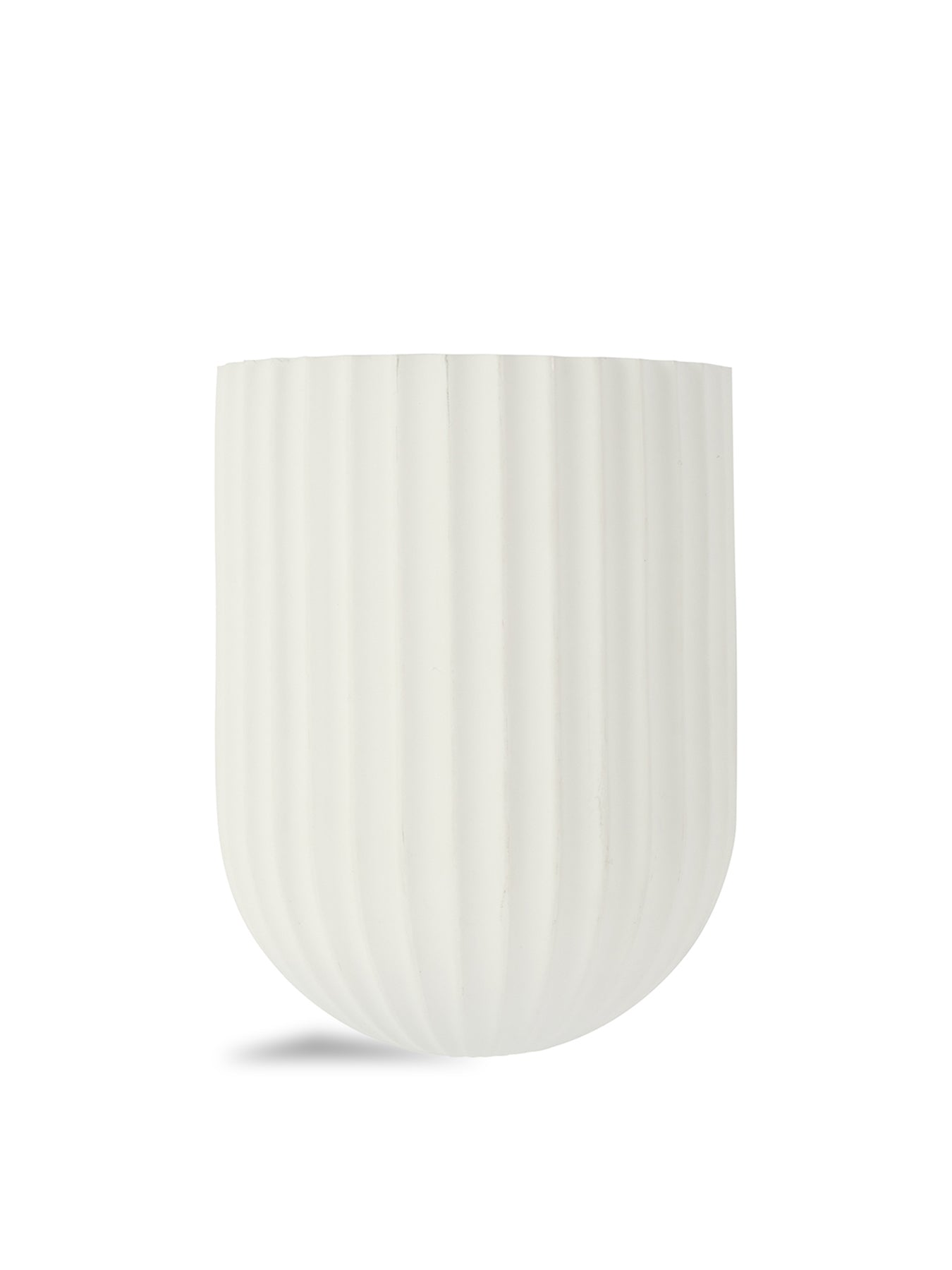 Larkin Fluted Plaster Cone Wall Light White