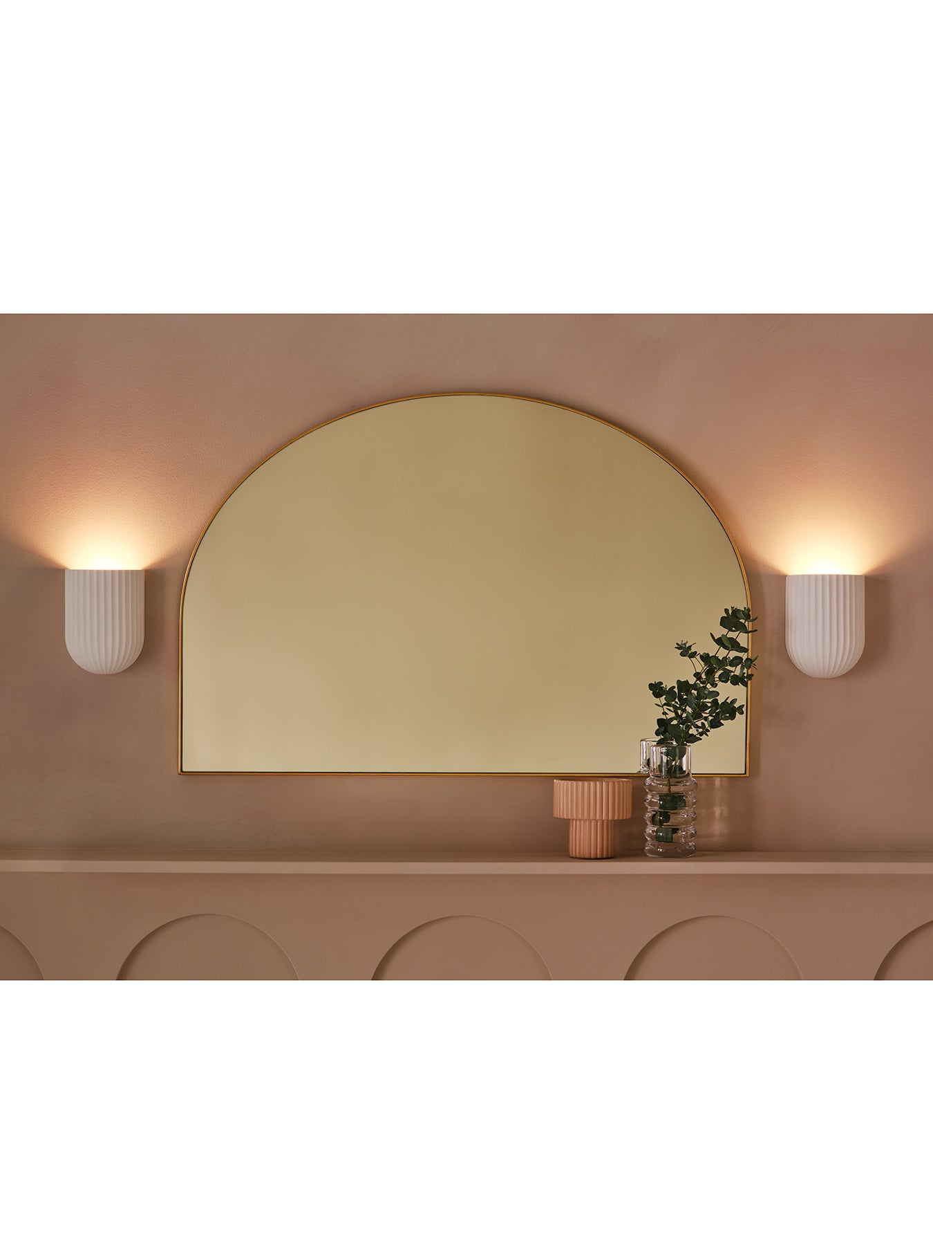 Larkin Fluted Plaster Cone Wall Light White