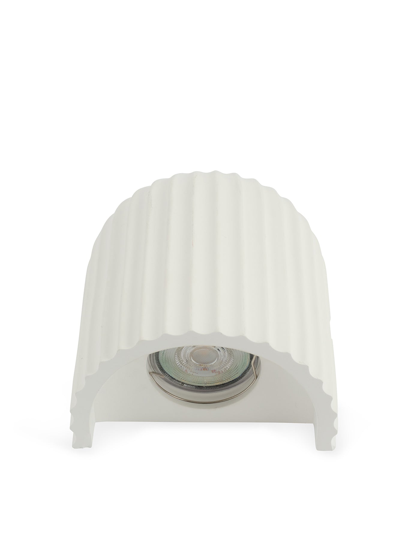 Larkin Fluted Plaster Cone Wall Light White