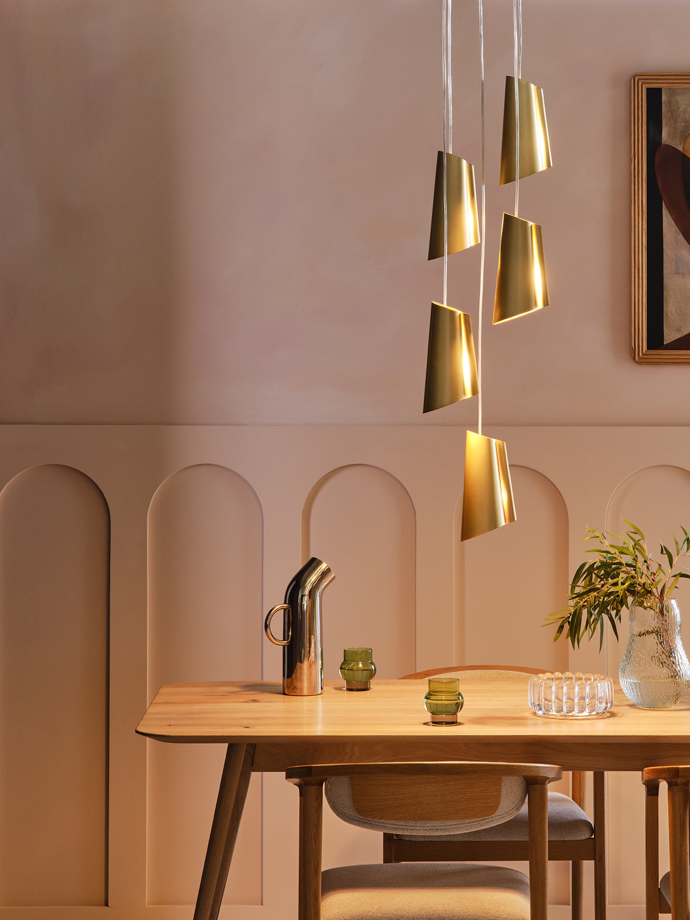 Pasmore Metal 5 Light Pendant Brass