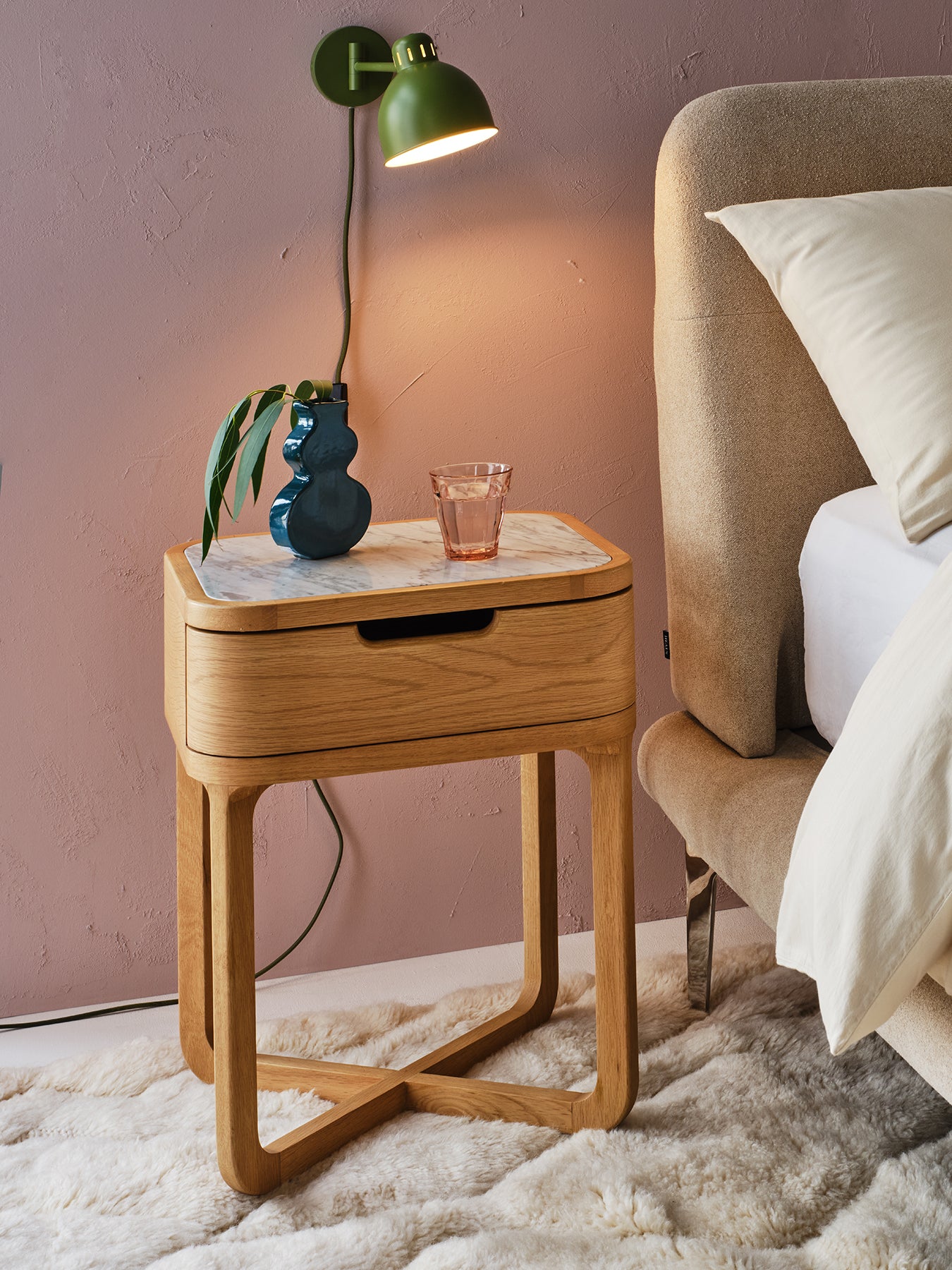 Anais Oak Bedside Table Brown