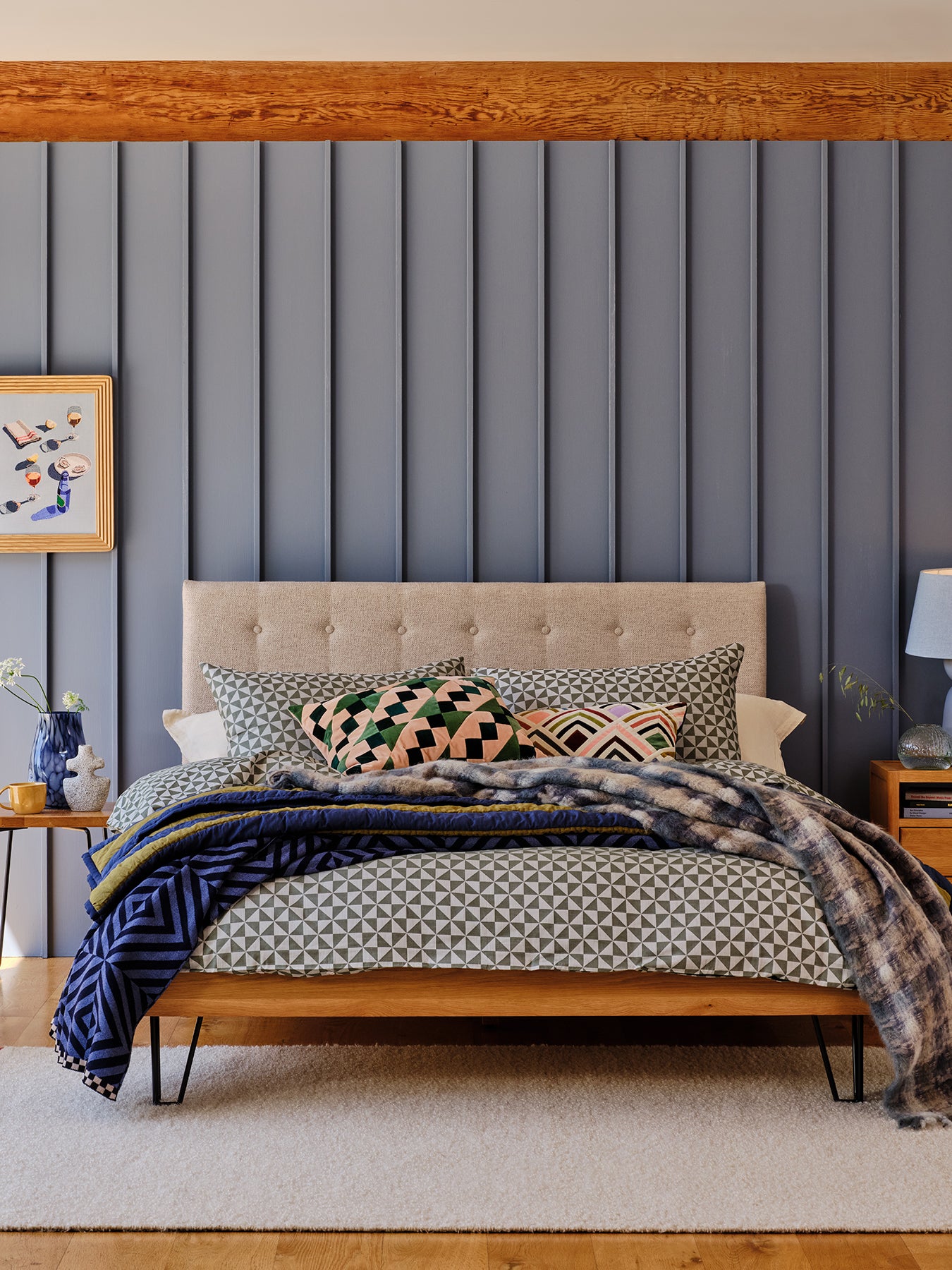 Brunel Double Bed Oatmeal