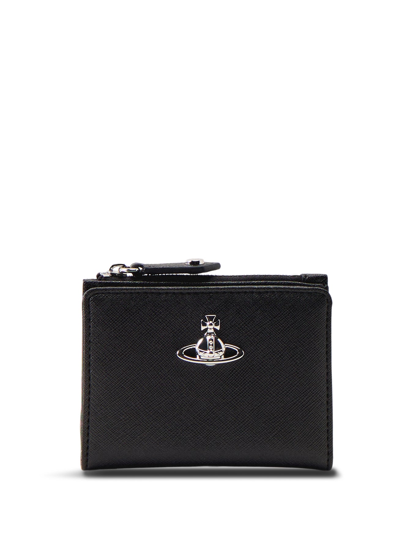 Slim Flap Leather Card Holder Black