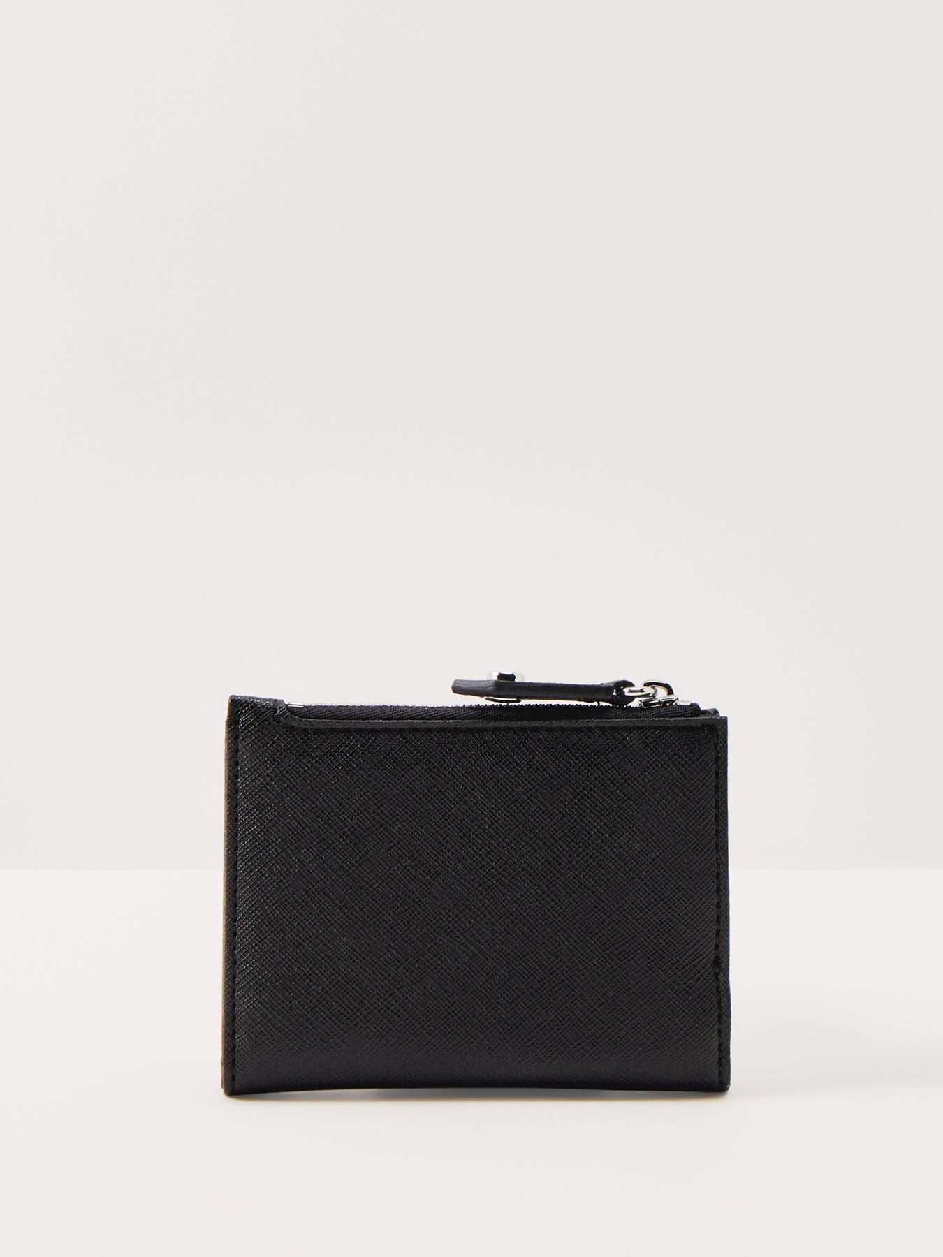 Slim Flap Leather Card Holder Black