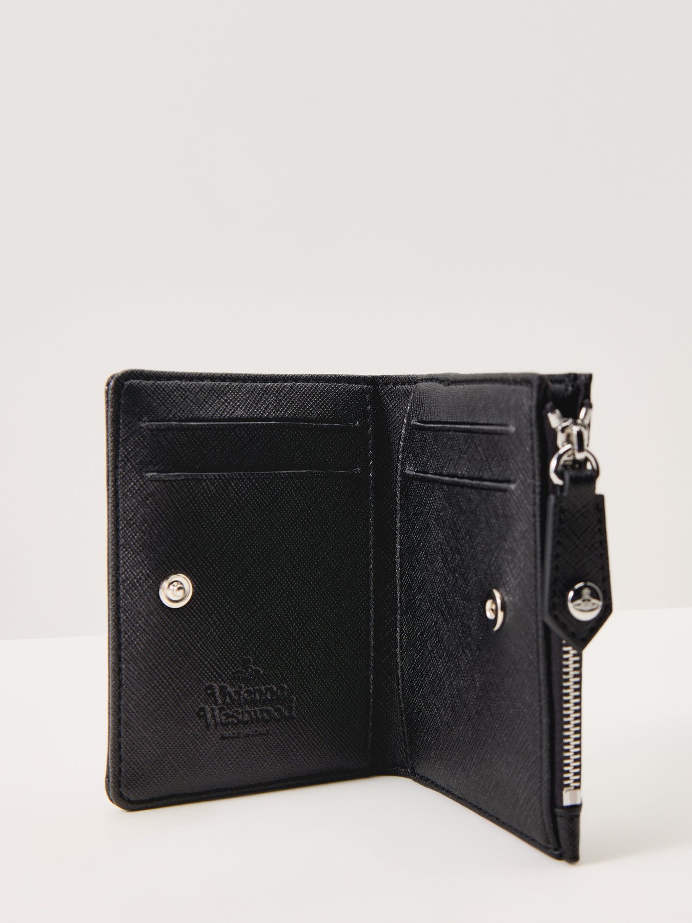Slim Flap Leather Card Holder Black