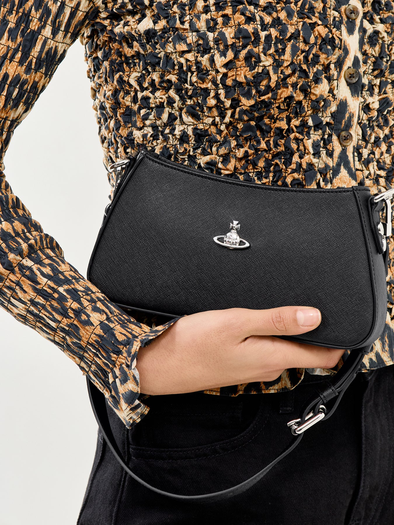 Tasha Shoulder Phone Bag Black