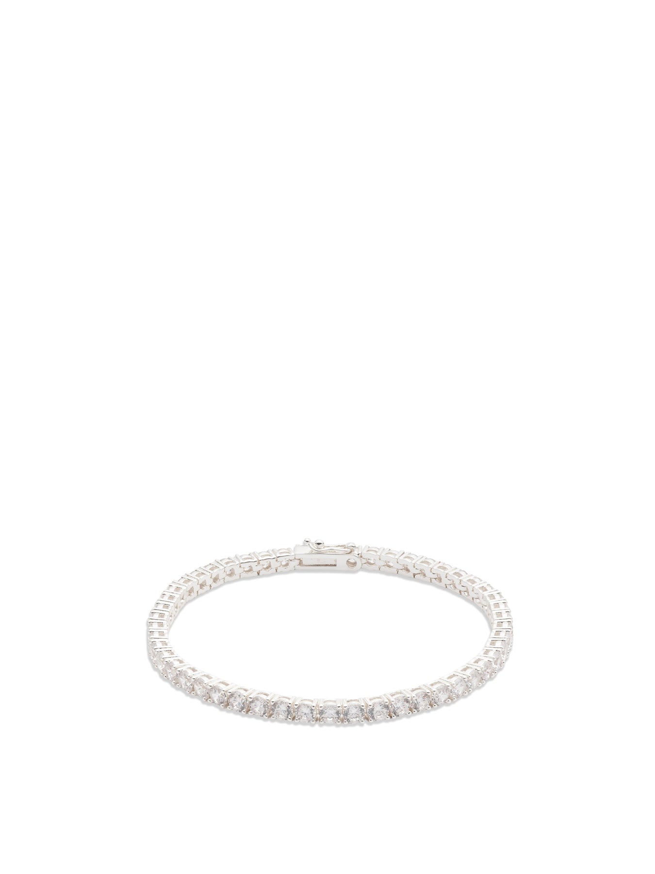 Silver Crystal Tennis Flex Bracelet 7.25in