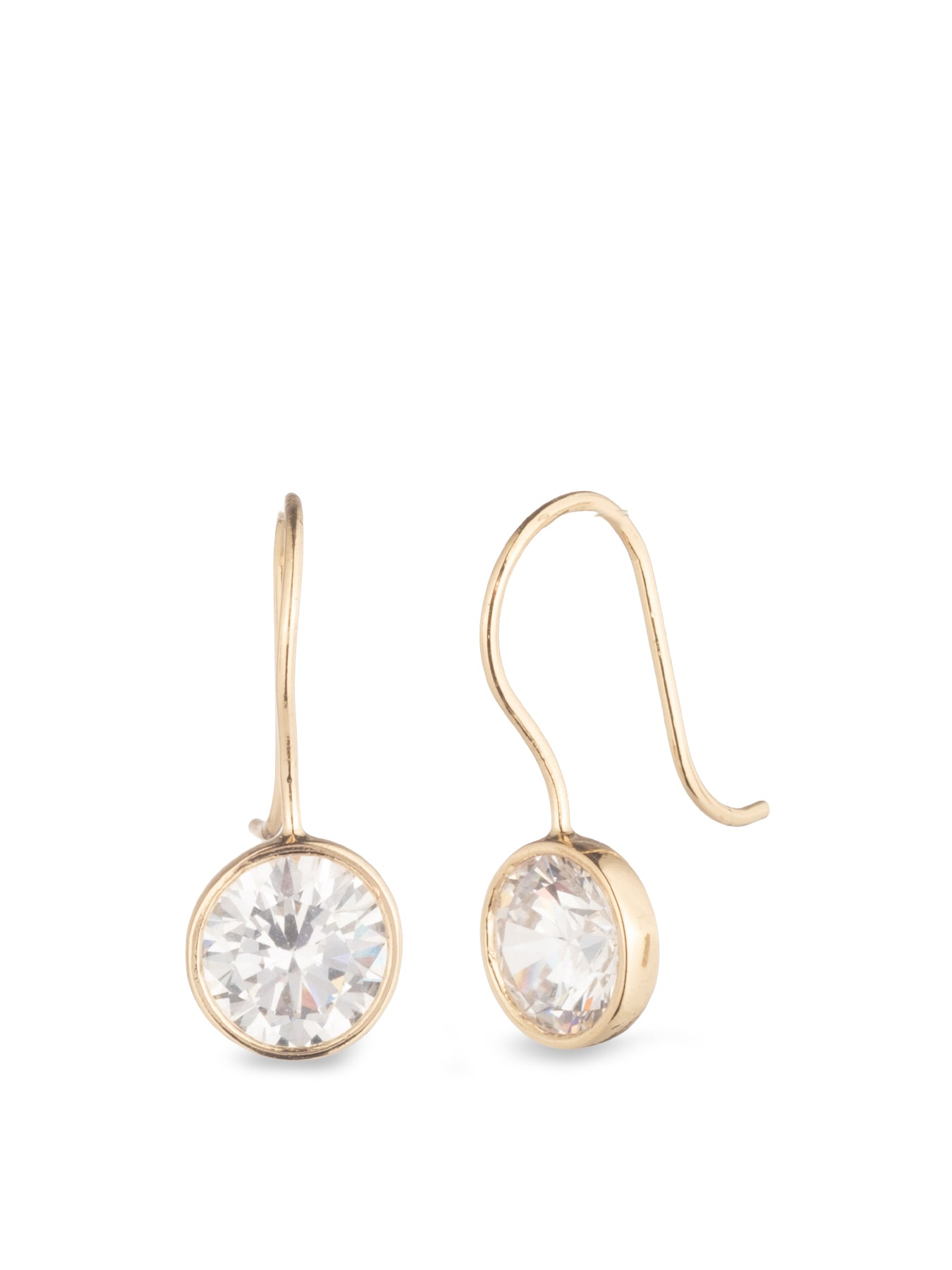CZ Drop Earrings Gold