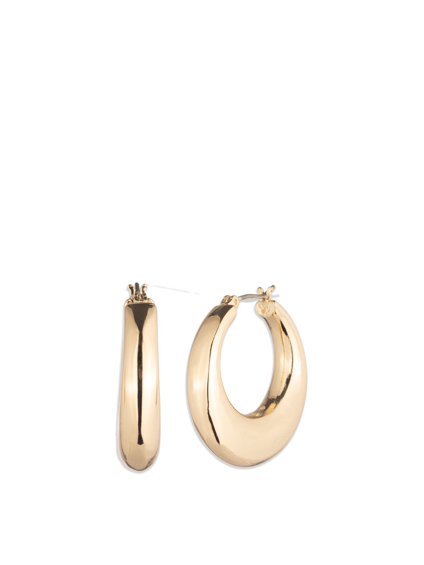 Sculptural Hoop Earrings 28mm Gold