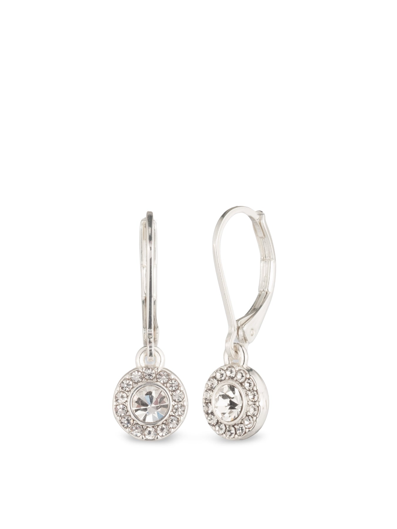 Pavé Drop Earrings Silver