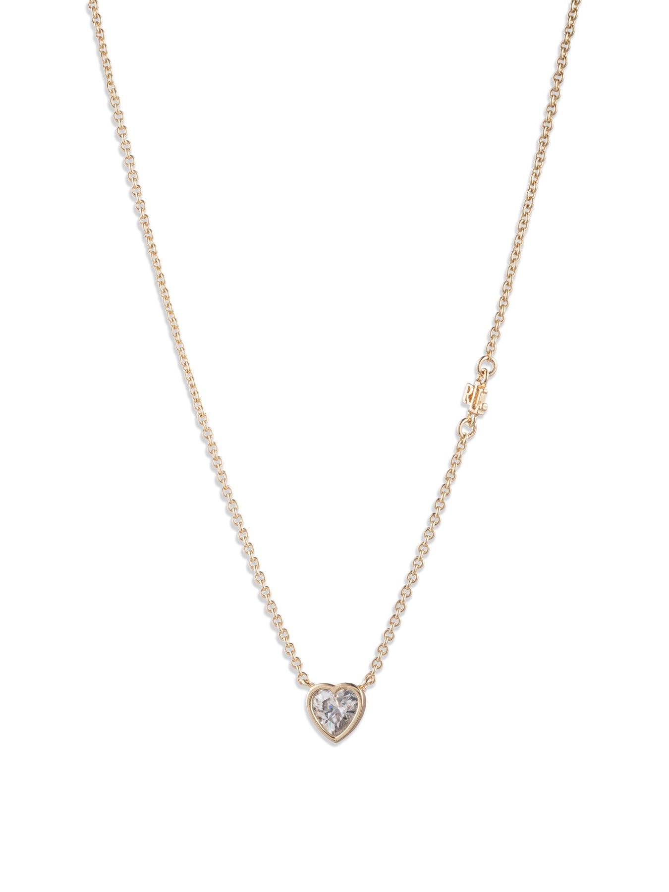 CZ Heart Pendant Necklace Gold
