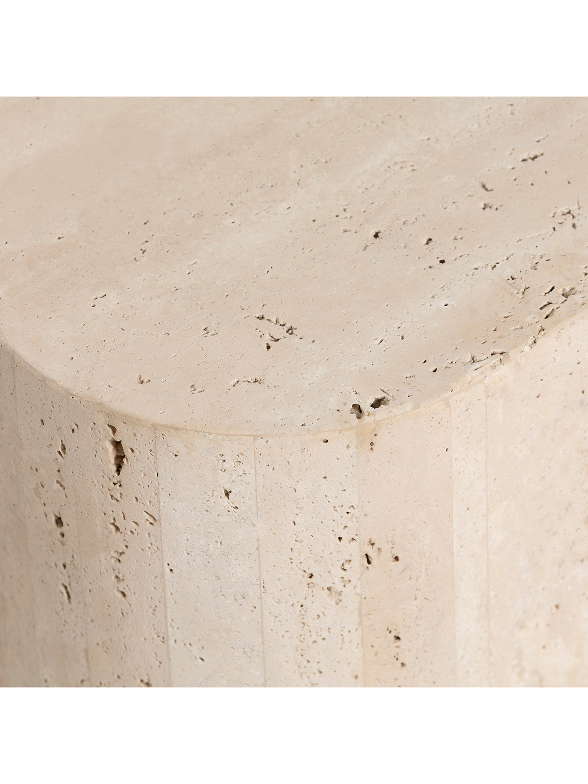 Cesar Soft Edge White Travertine Rectangular Coffee Table