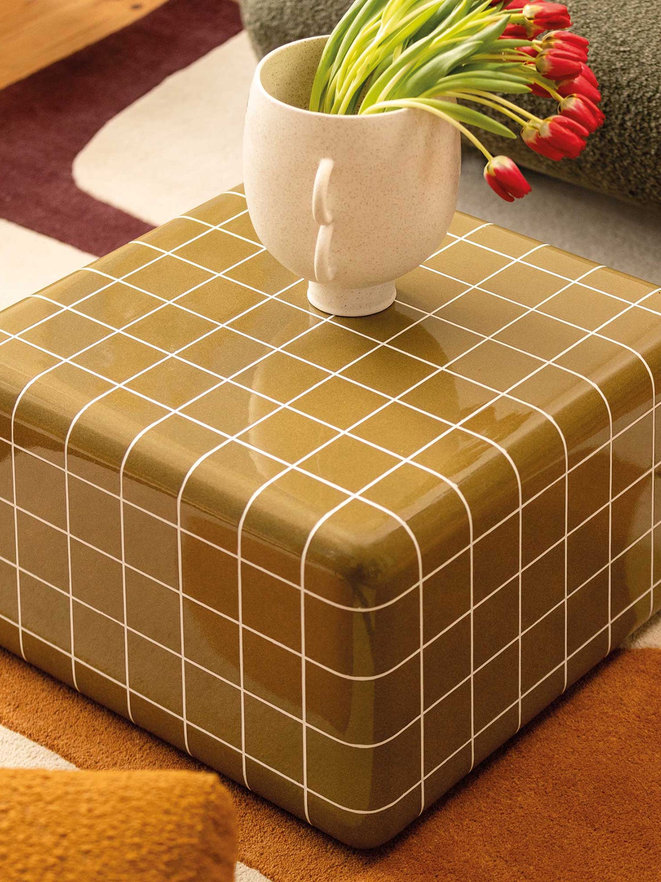 Rico Olive Square Tiled Coffee Table