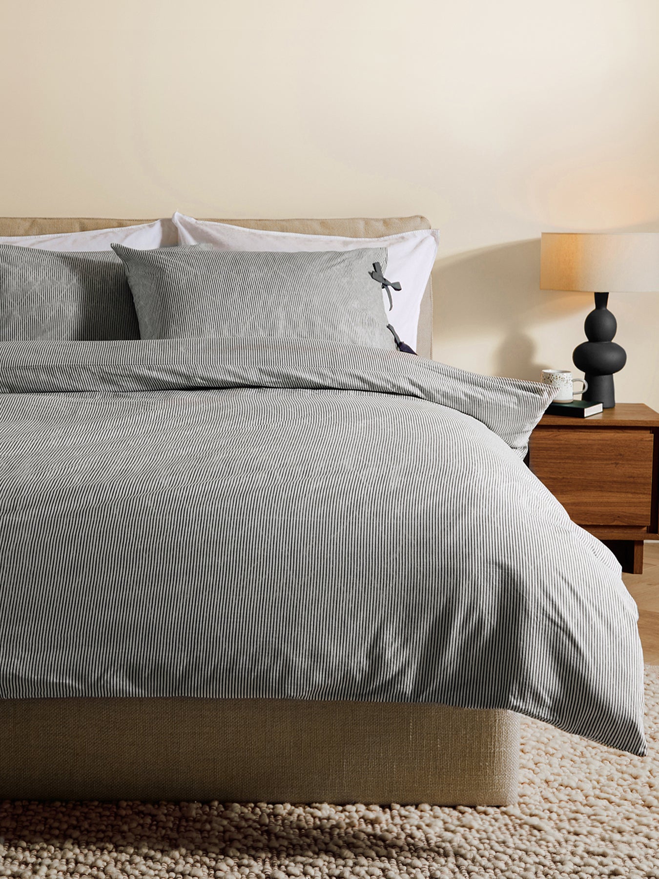 Cotton Ansel Duvet Set - Grey