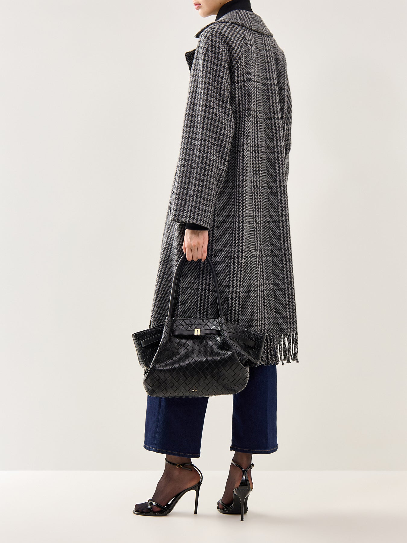 Hana Medium Weave Tote Black