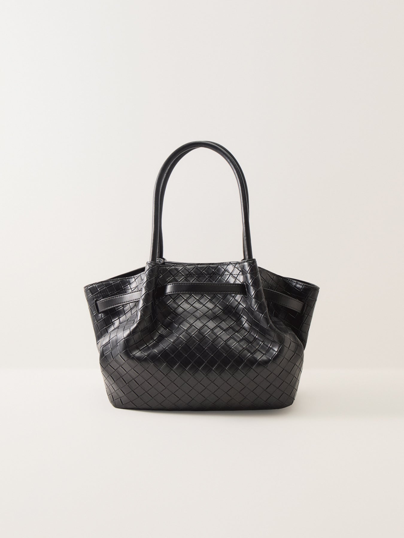 Hana Medium Weave Tote Black