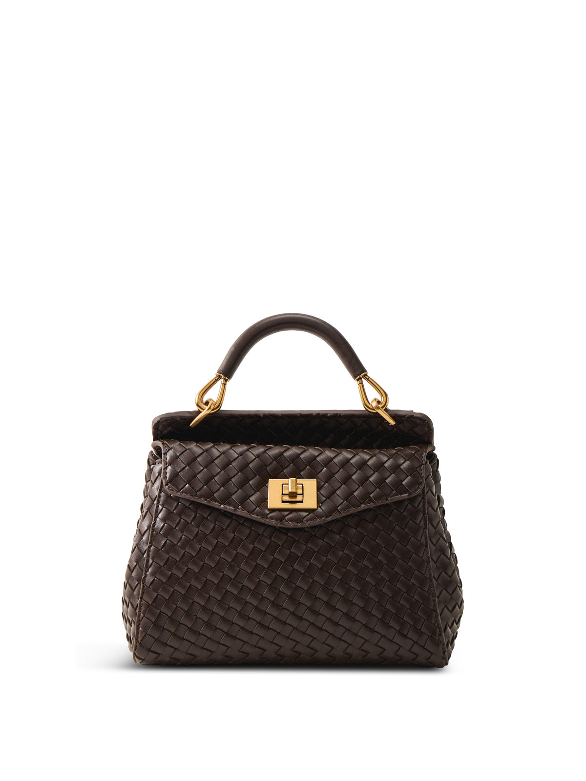 Lucia Classic Top Handle Woven Bag Cream