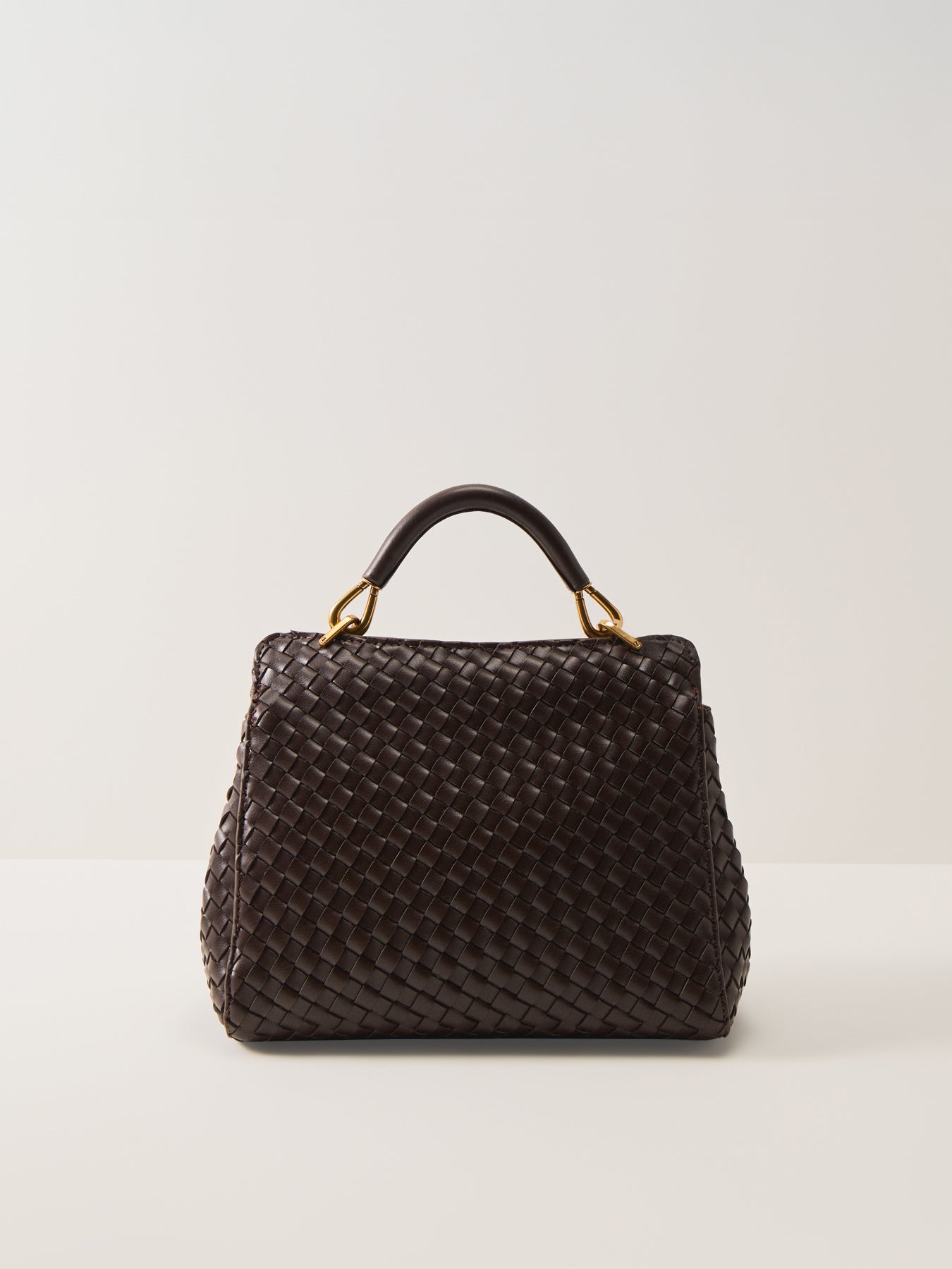 Lucia Classic Top Handle Woven Bag Cream