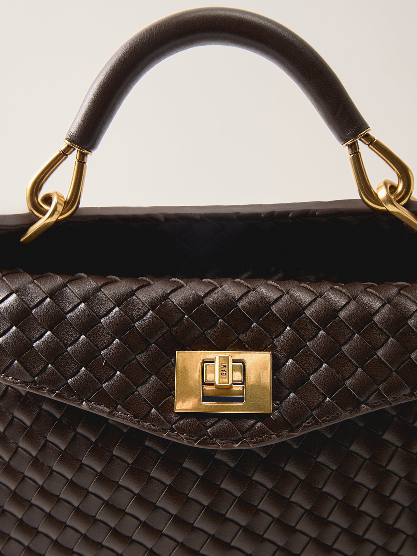 Lucia Classic Top Handle Woven Bag Cream