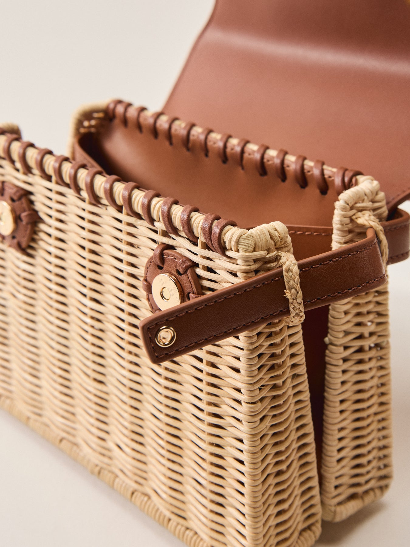 Elise Natural Rattan Bag Brown