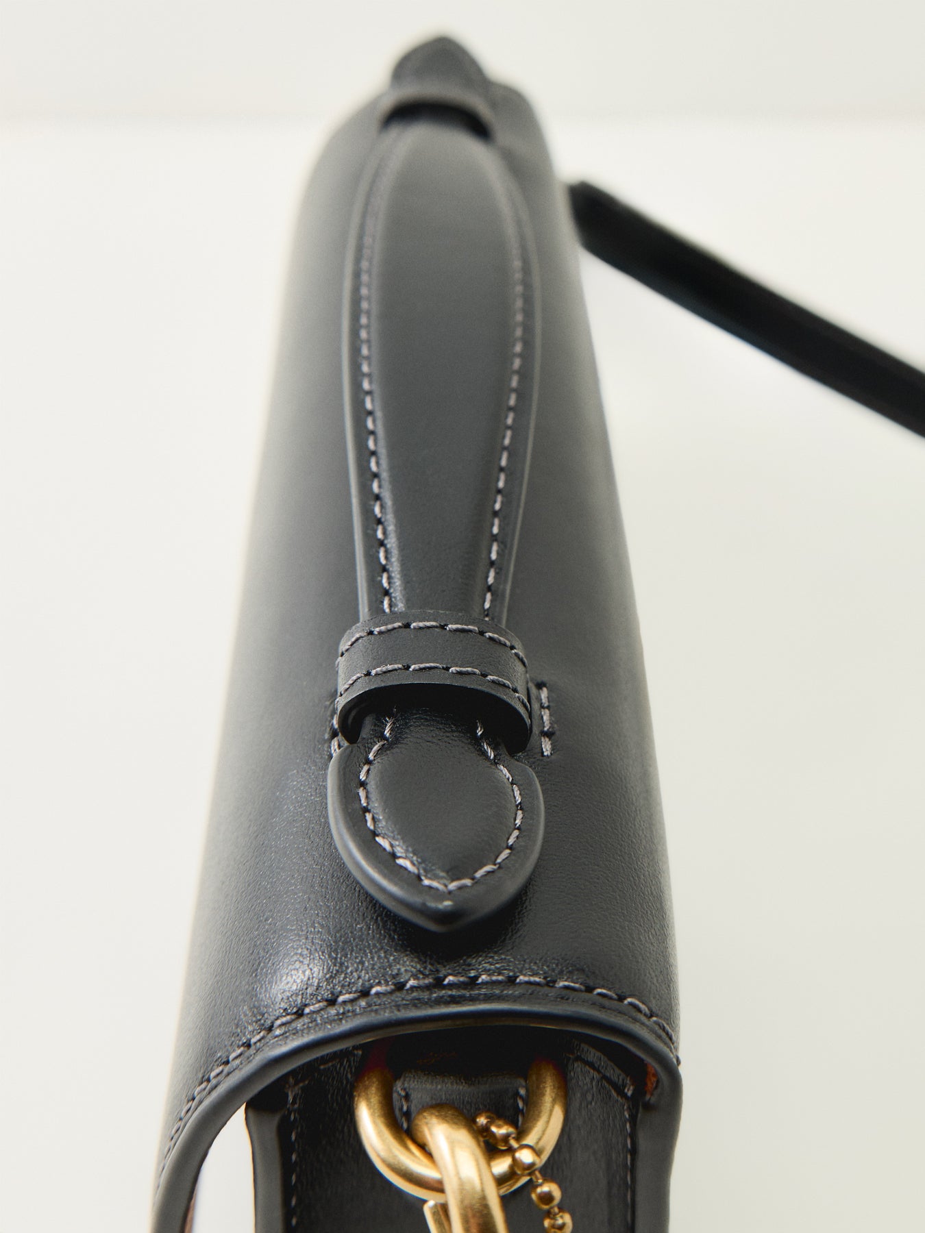 Elora Refined Calf Leather Top Handle Crossbody Bag Black