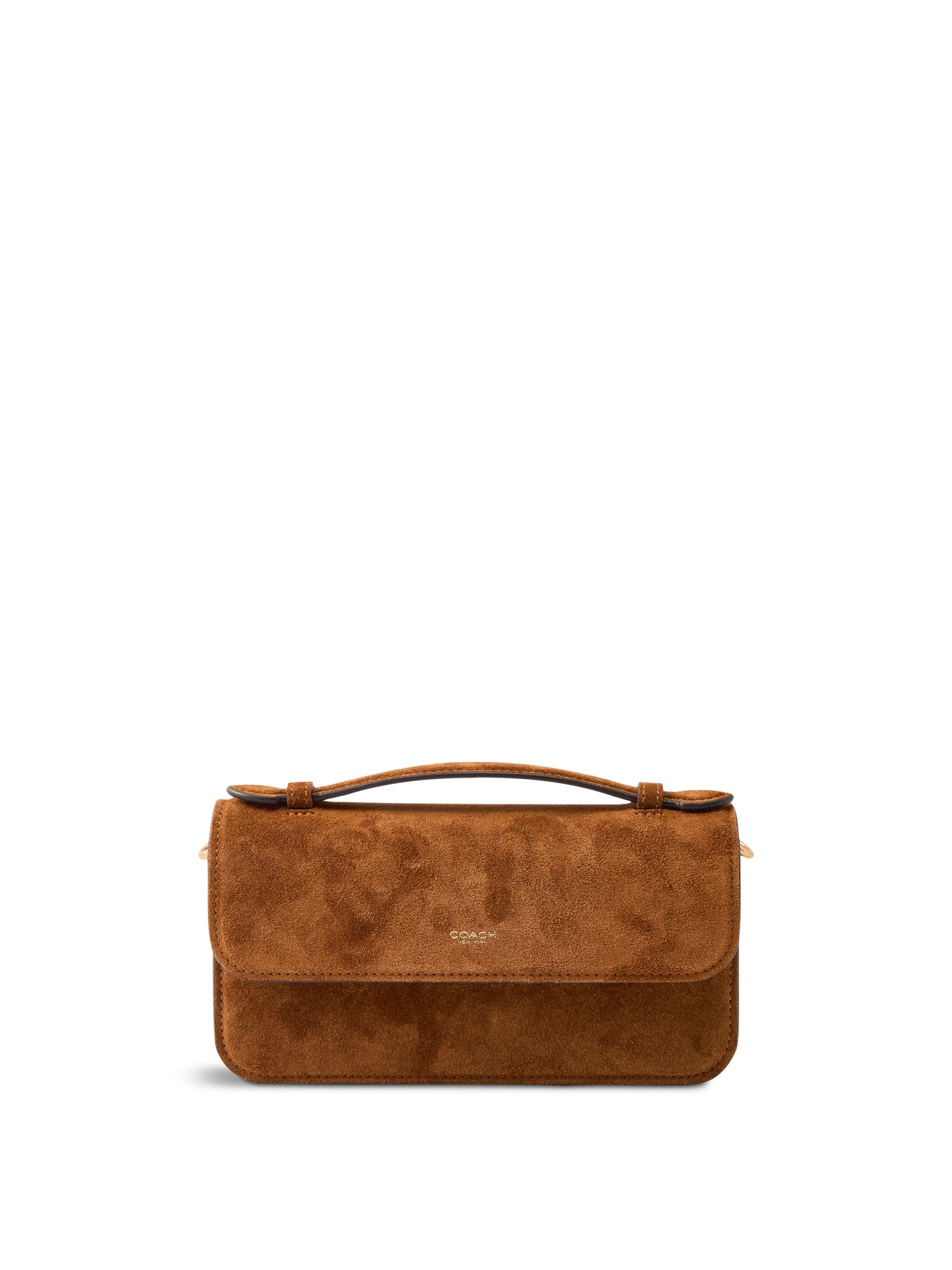 Elora Suede Top Handle Crossbody Bag Warm Brown