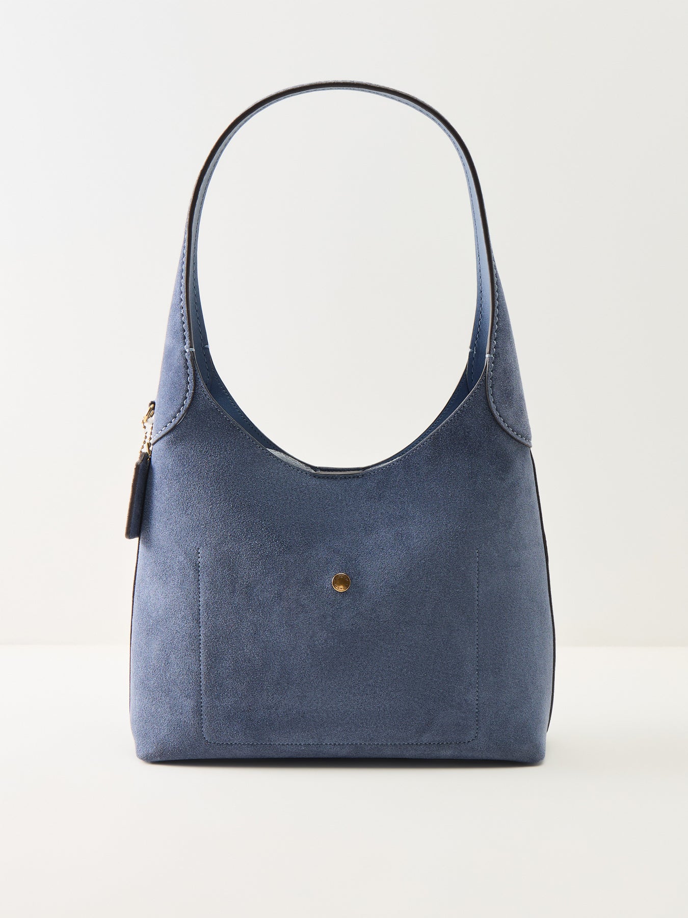 Brooklyn 28 Suede Shoulder Bag Light Denim